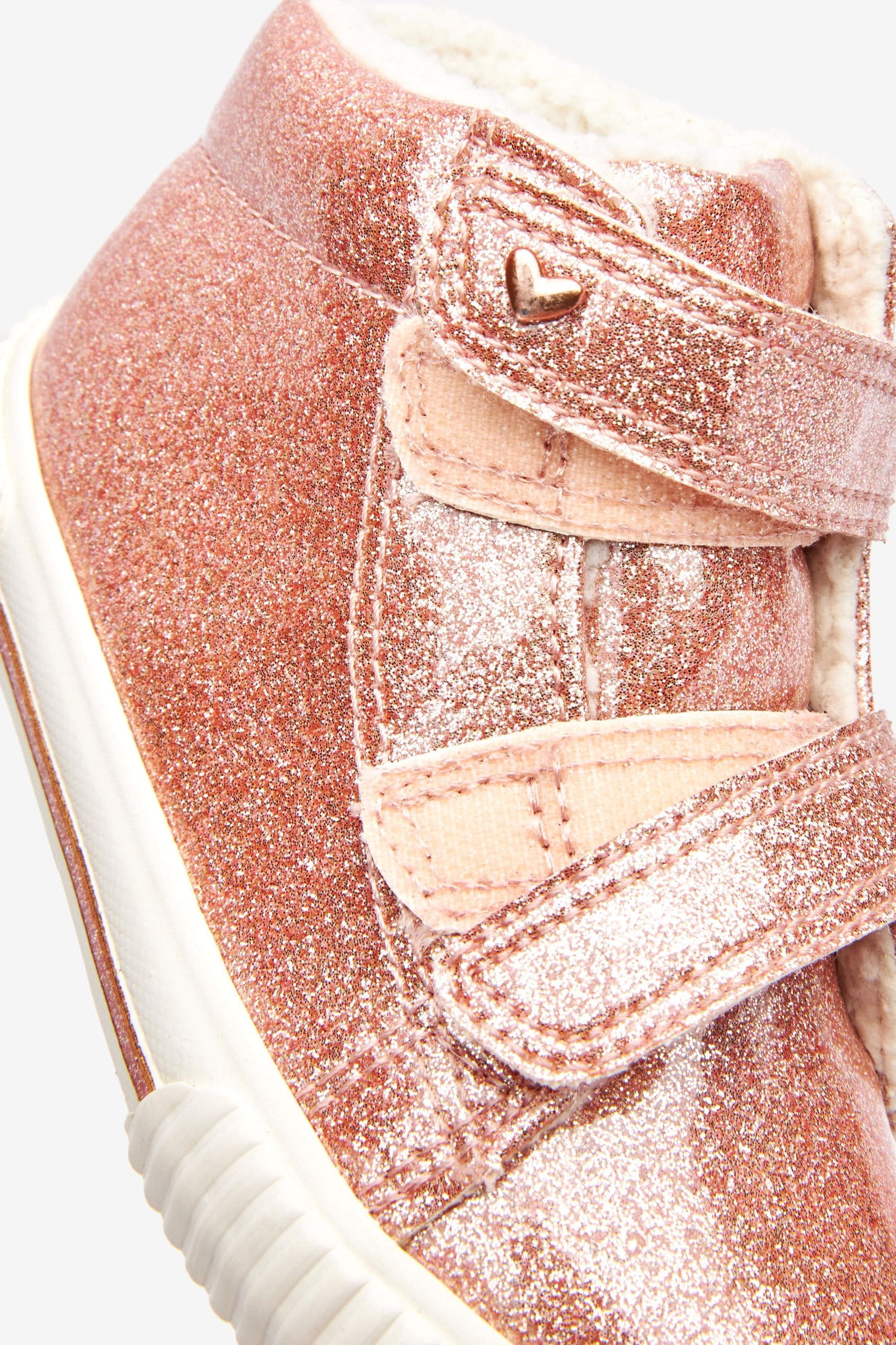 Rose Gold Pink High Top Trainers