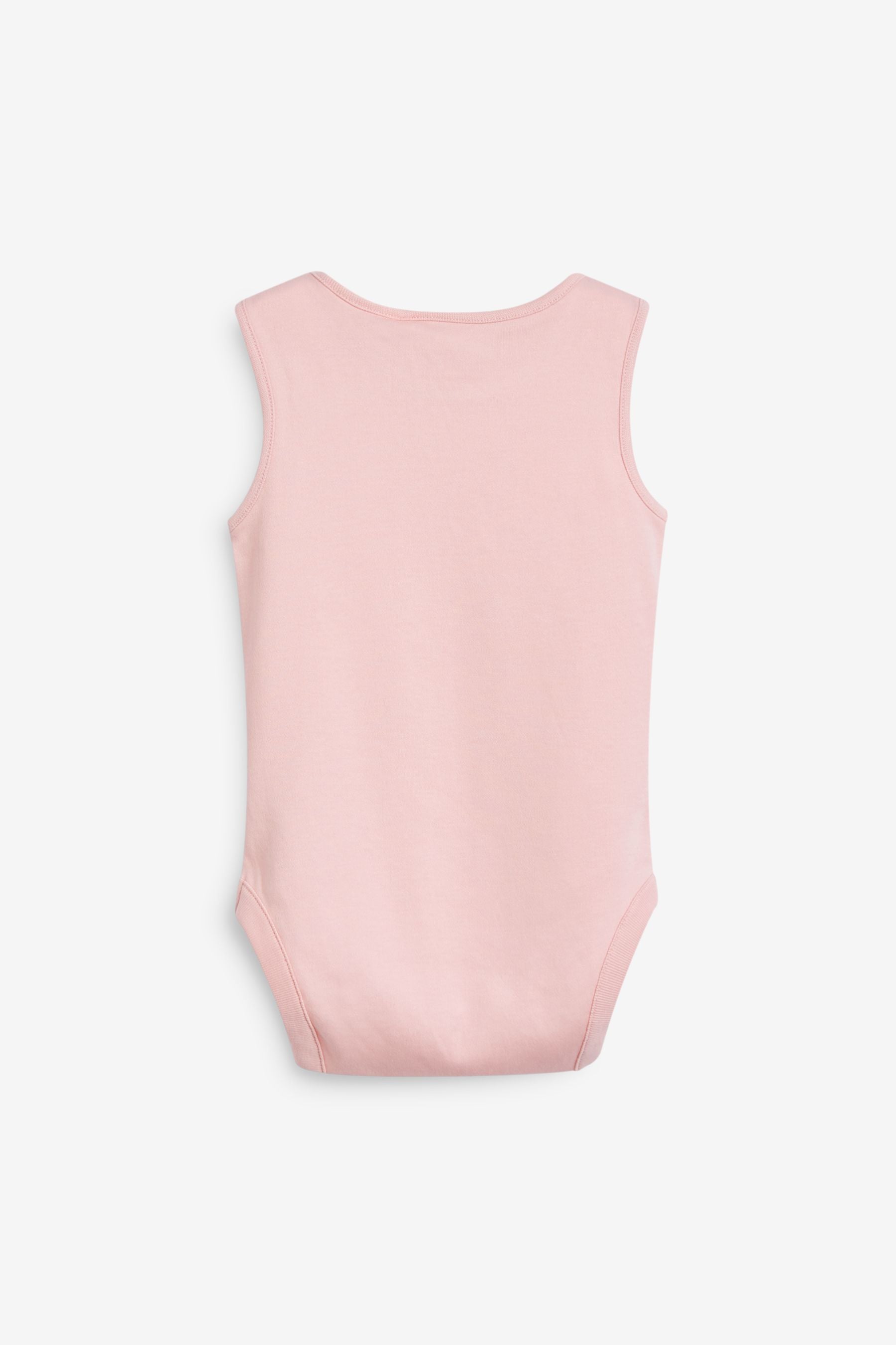 Pink/White Baby Vest Bodysuits