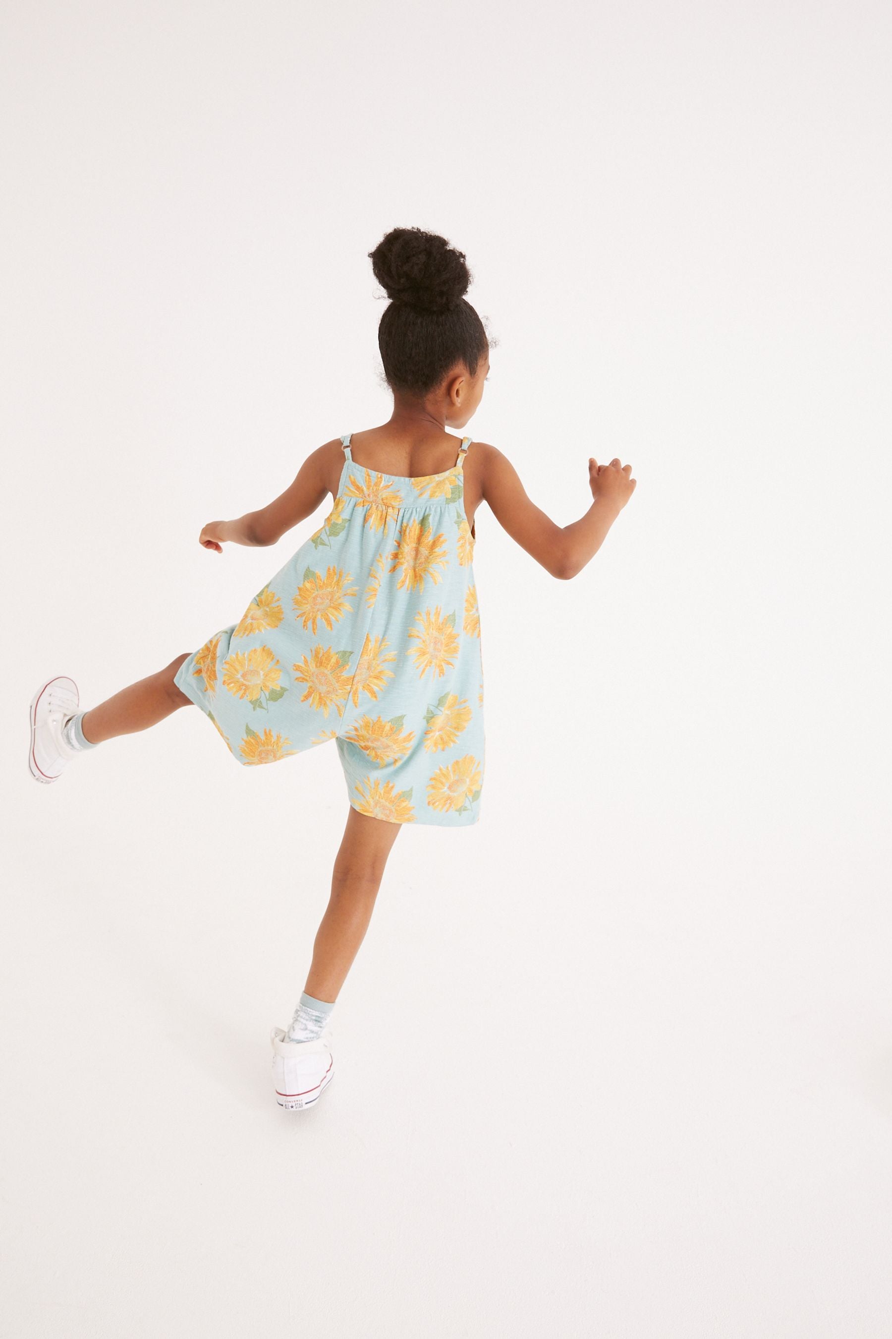 Cream Sunflower Print Playsuit (3-16yrs)