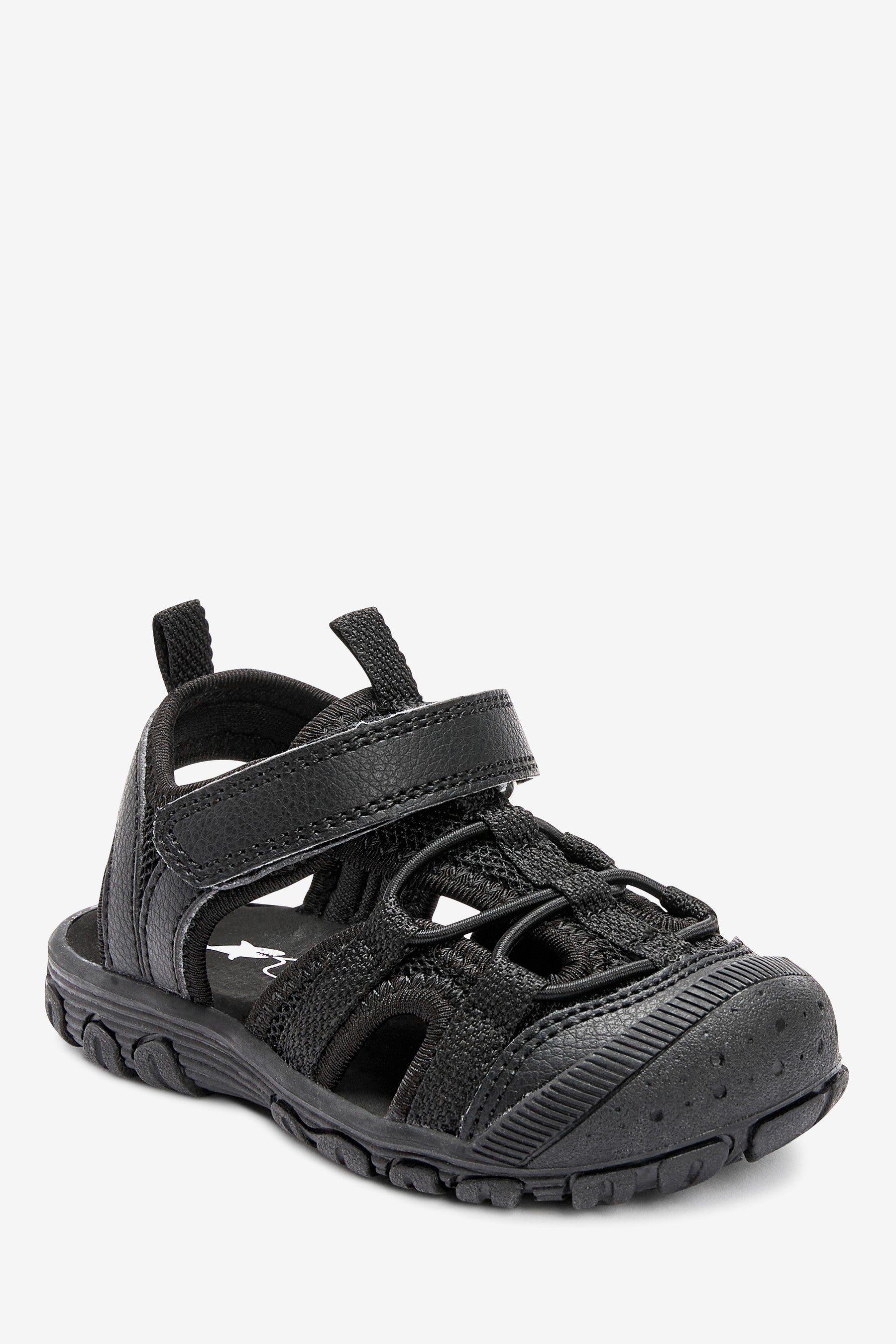 Black Bump Toe Trekker Sandals
