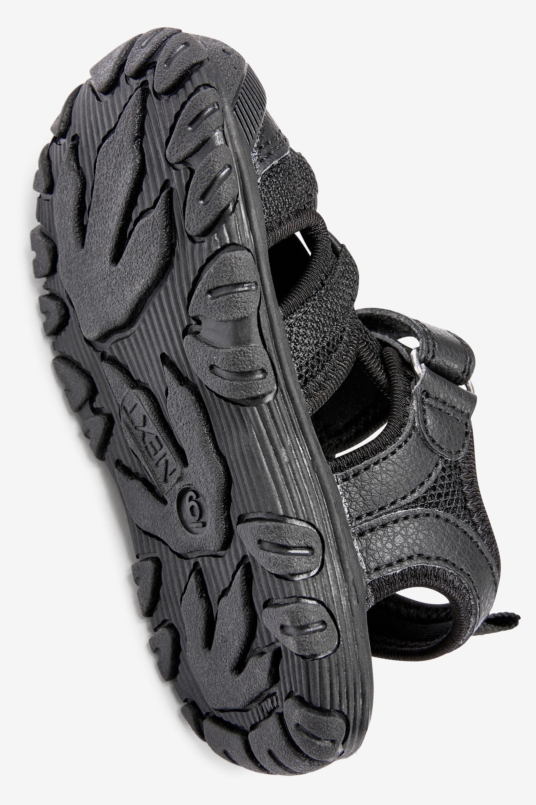 Black Bump Toe Trekker Sandals