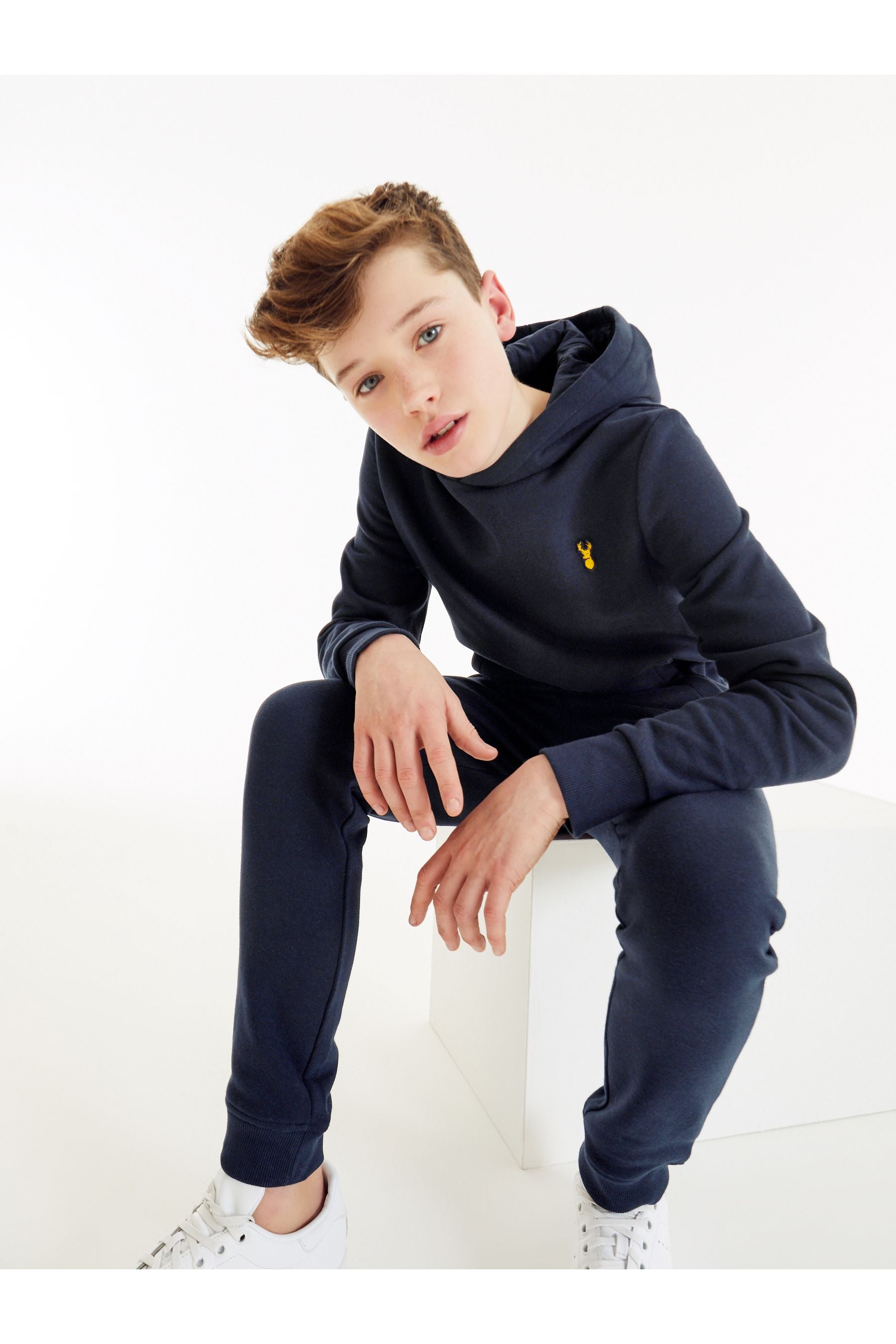 Navy Blue Hoodie Set Heavyweight Plain (3-16yrs)