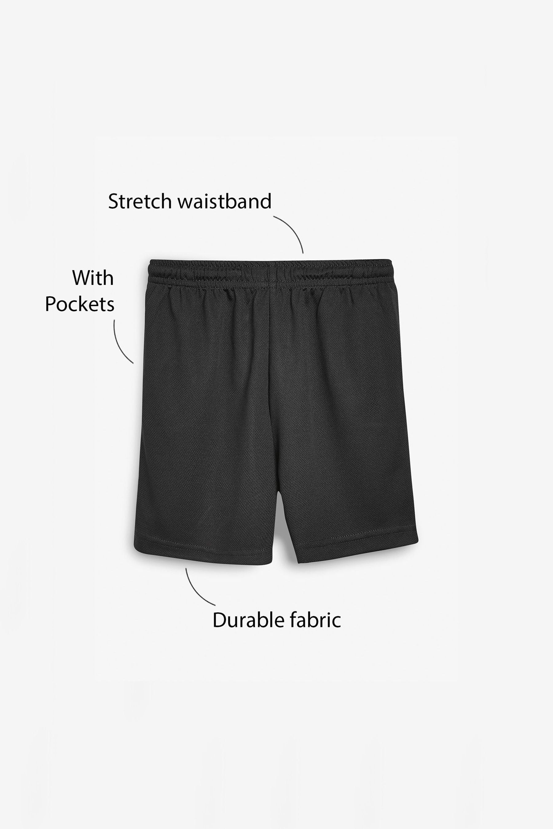 Black Sports Shorts (3-16yrs)