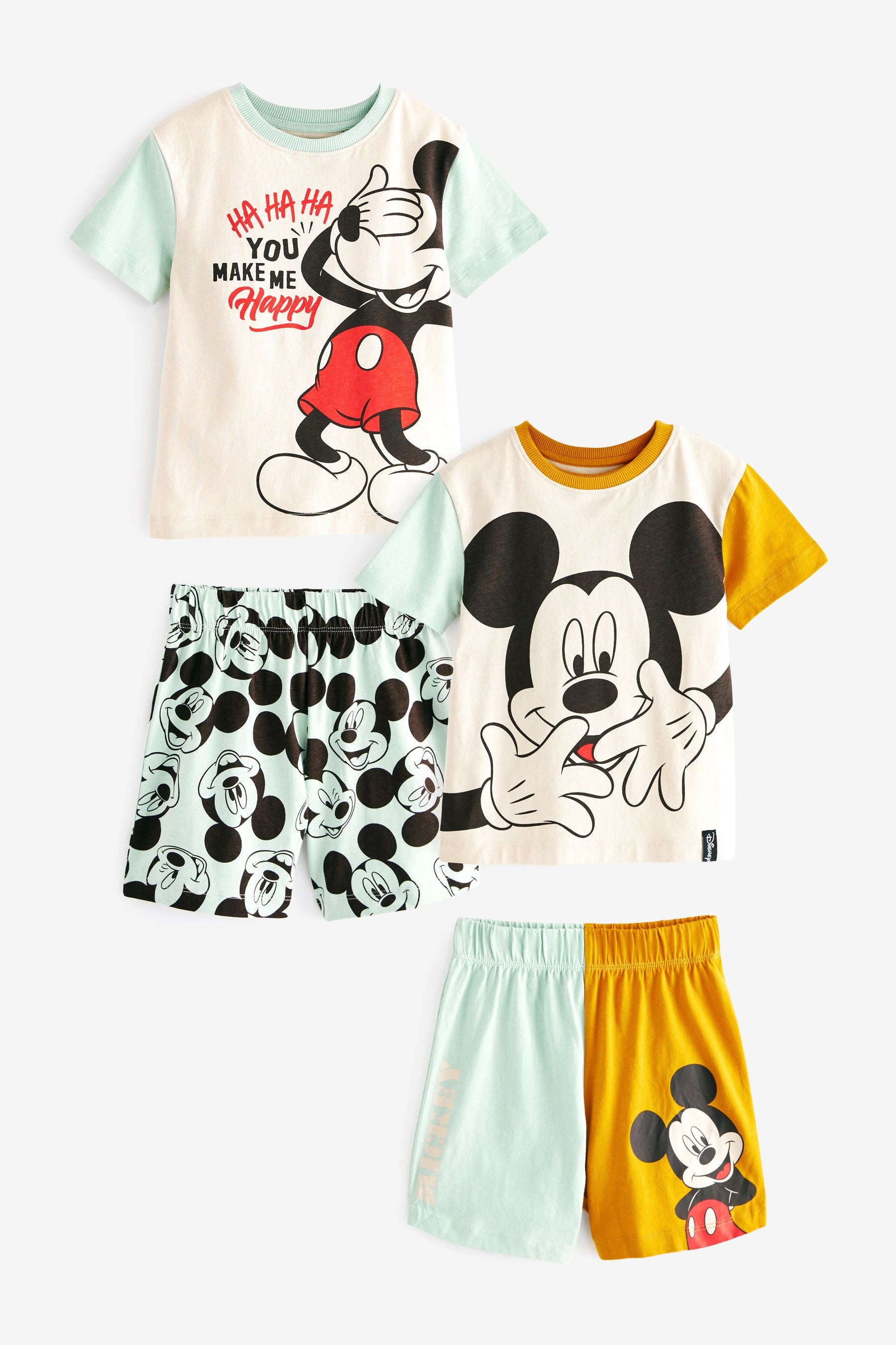 Mickey Multi Short Pyjamas 2 Pack (9mths-9yrs)