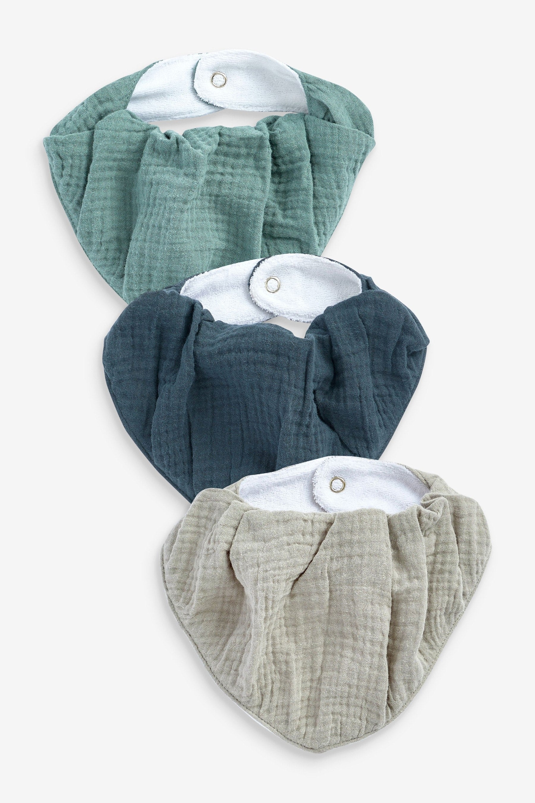 Blue Baby 3 Pack Muslin Dribble Bibs