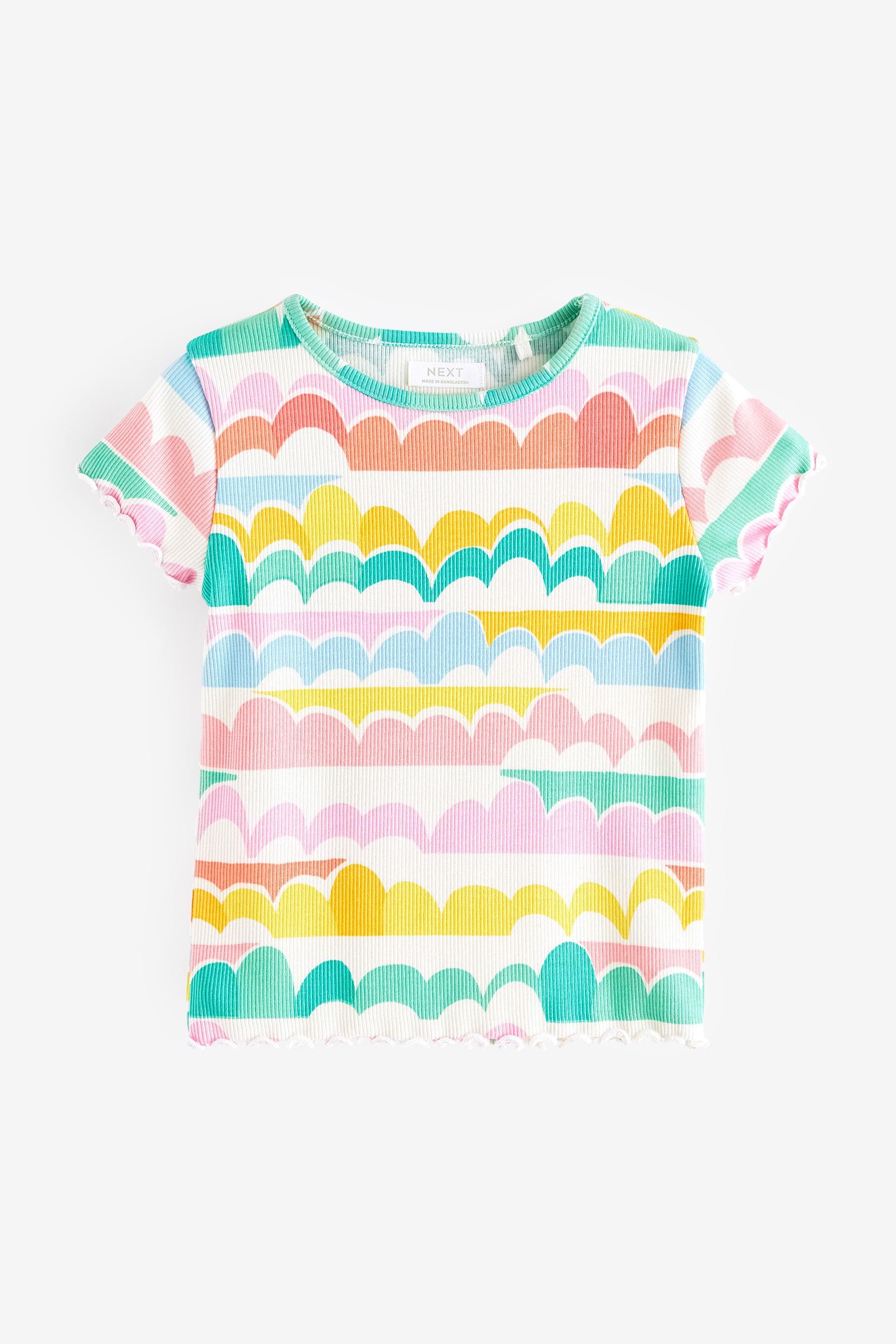 Rainbow Short Sleeve Rib Top (3mths-7yrs)