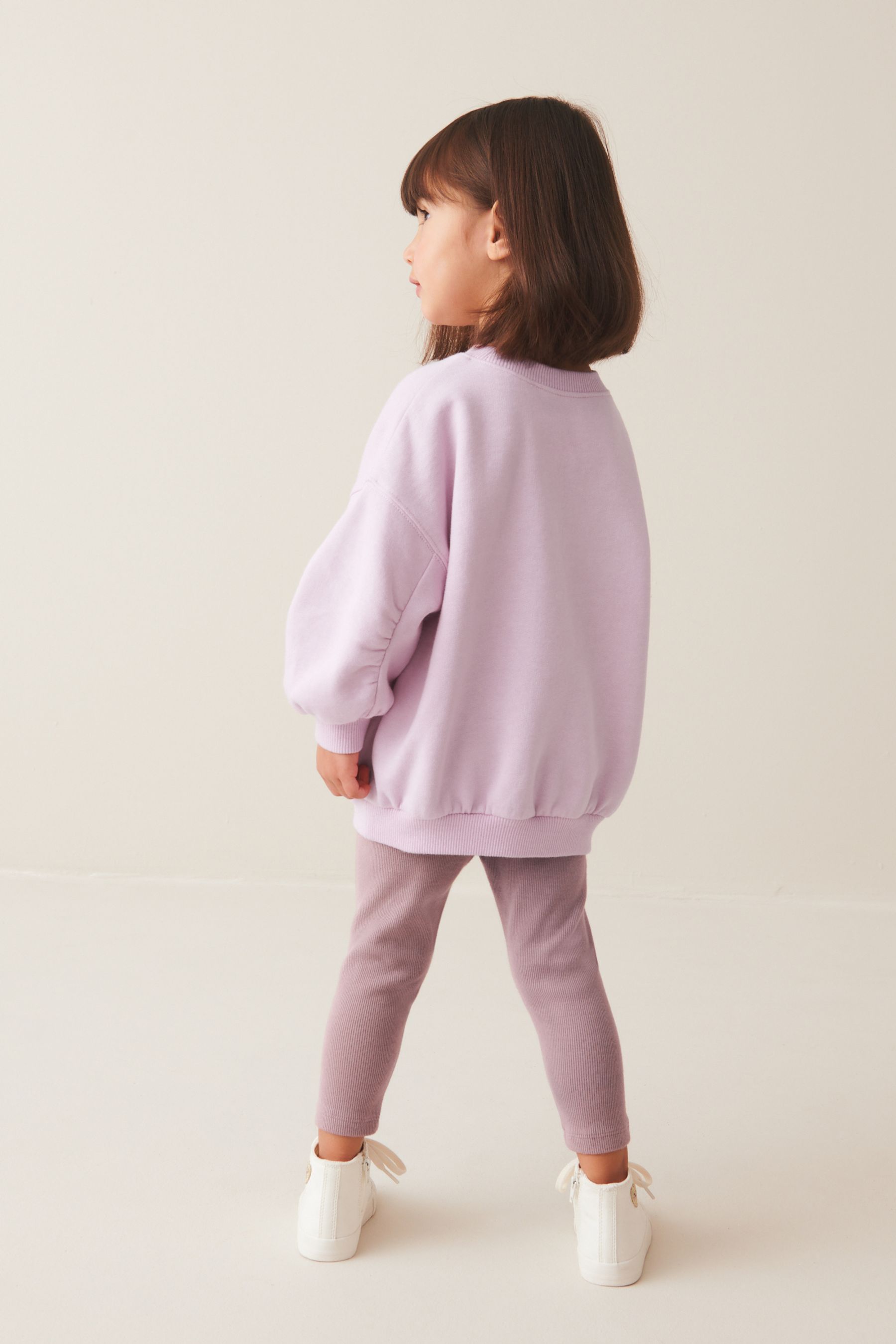 Lilac Purple Crew Sweatshirt and Leggings Set (3mths-7yrs)