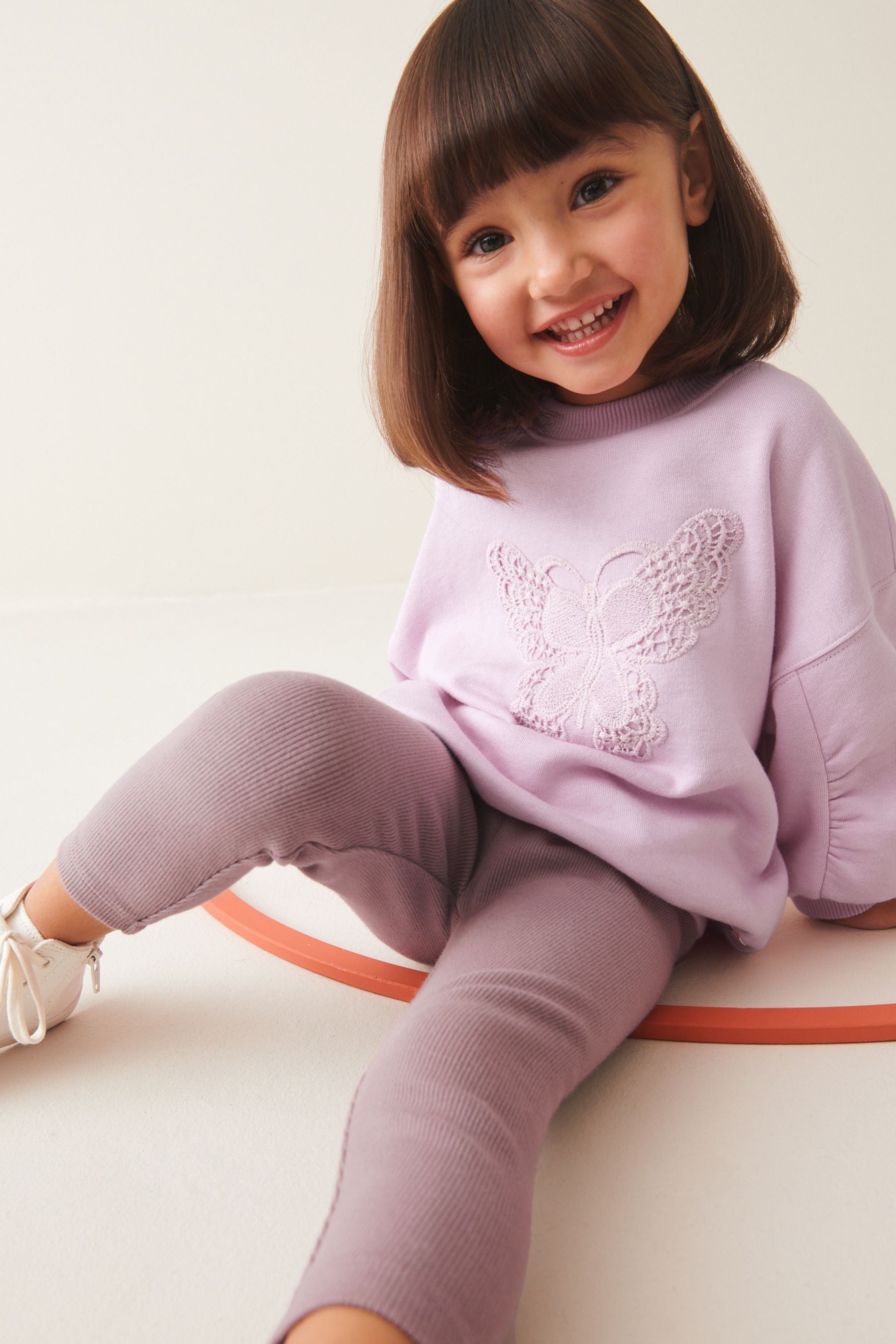 Lilac Purple Crew Sweatshirt and Leggings Set (3mths-7yrs)