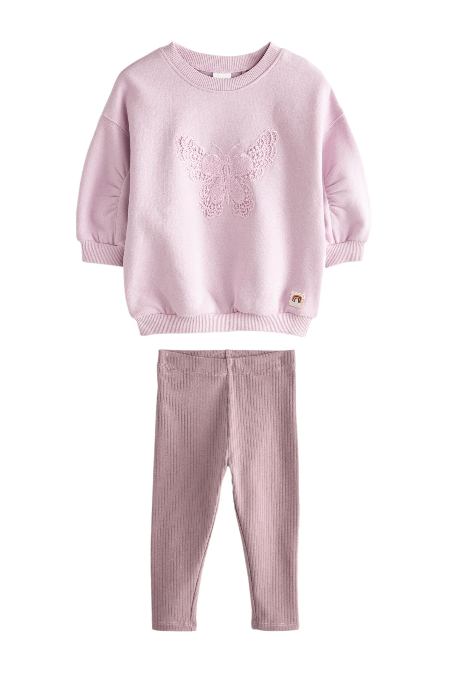 Lilac Purple Crew Sweatshirt and Leggings Set (3mths-7yrs)