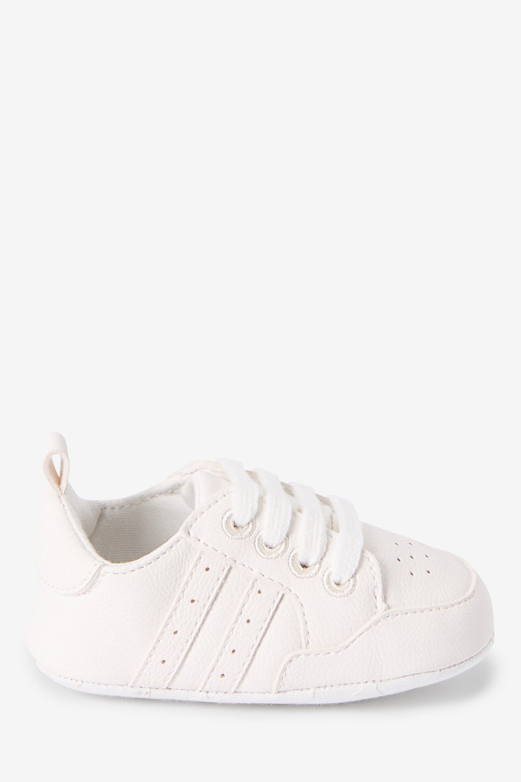 White Baby Lace-Up Pram Trainers (0-24mths)