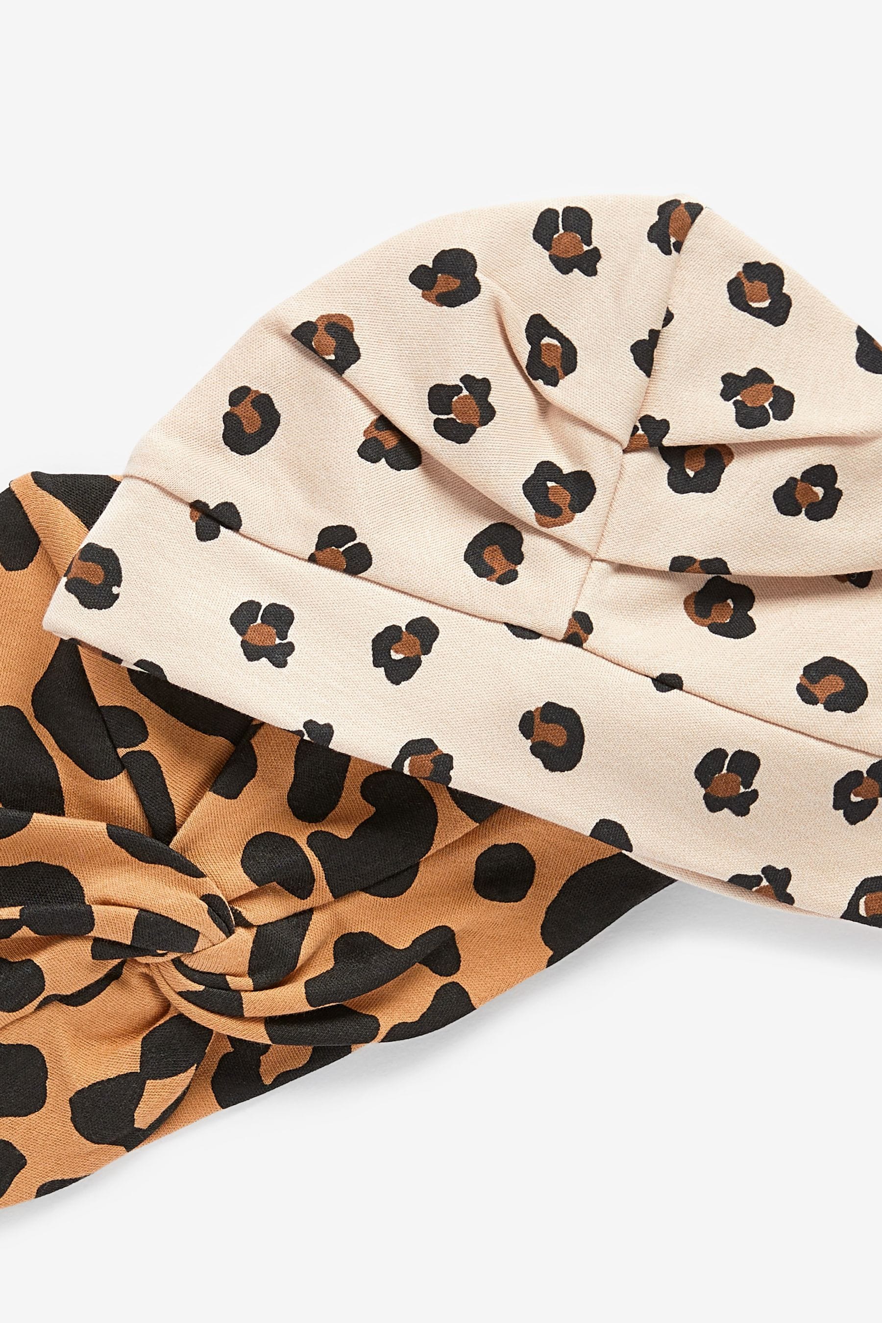 Orange Leopard 2 Pack Baby Turbans (0mths-2yrs)