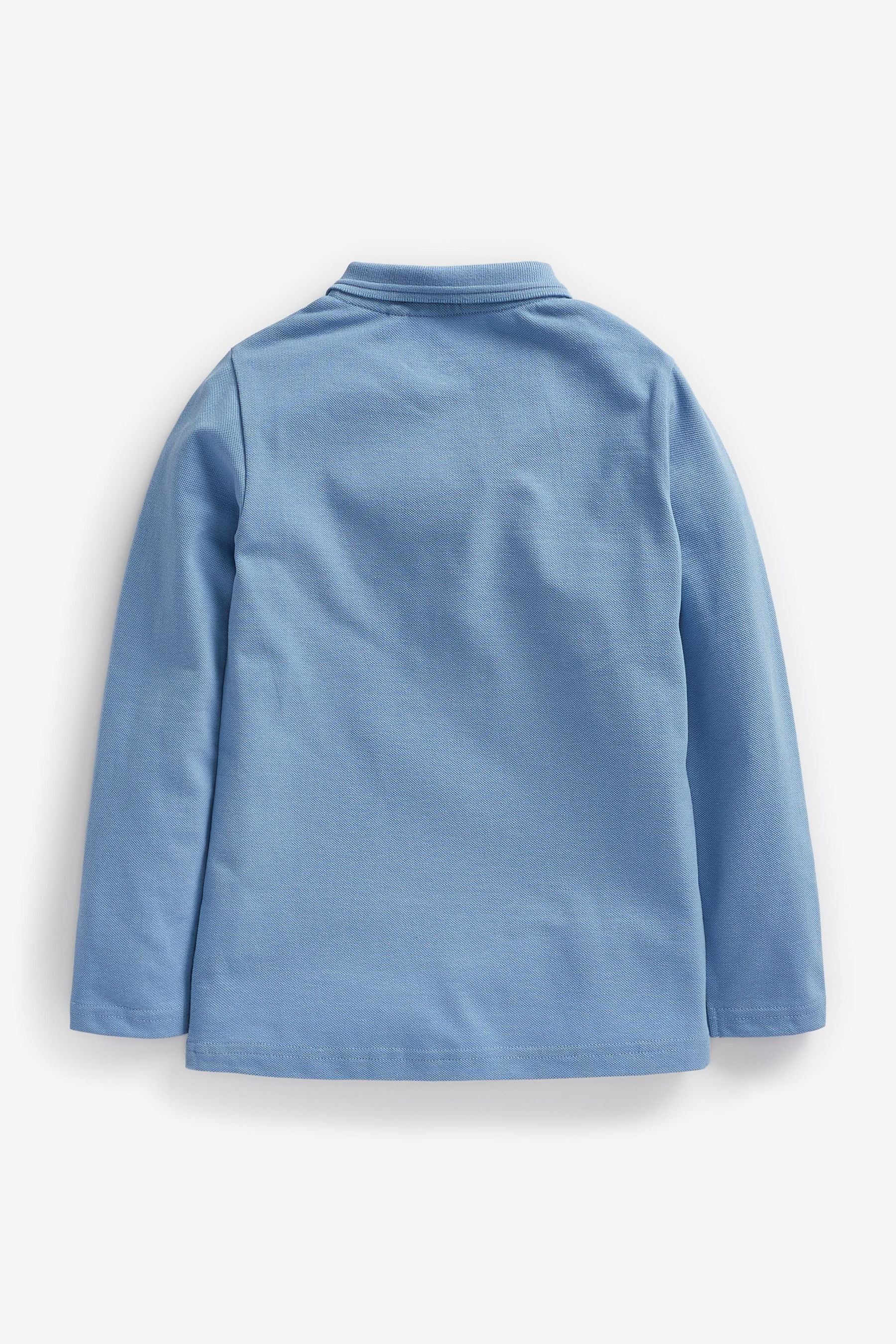 Blue Long Sleeve School Polo Shirts (3-16yrs)