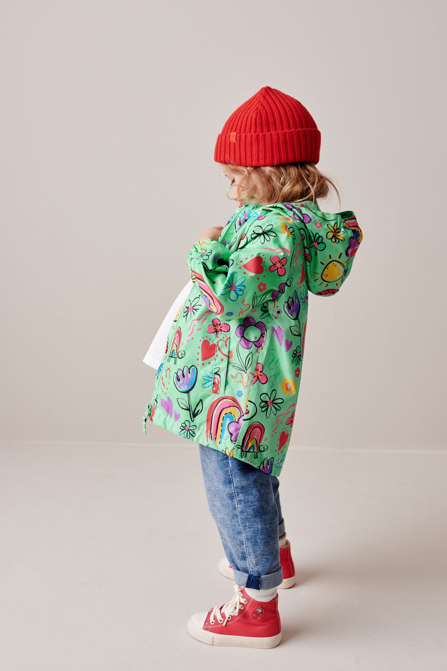 Green Shower Resistant Printed Cagoule (3mths-7yrs)