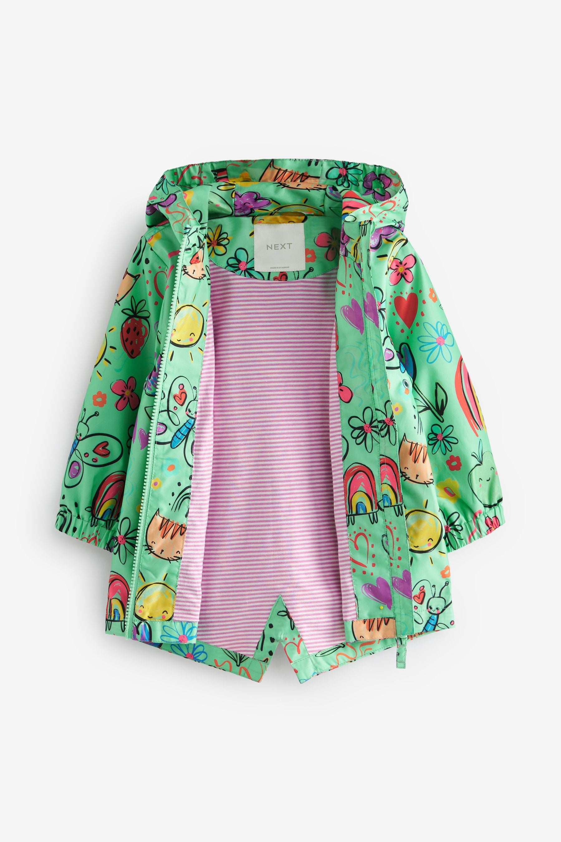 Green Shower Resistant Printed Cagoule (3mths-7yrs)