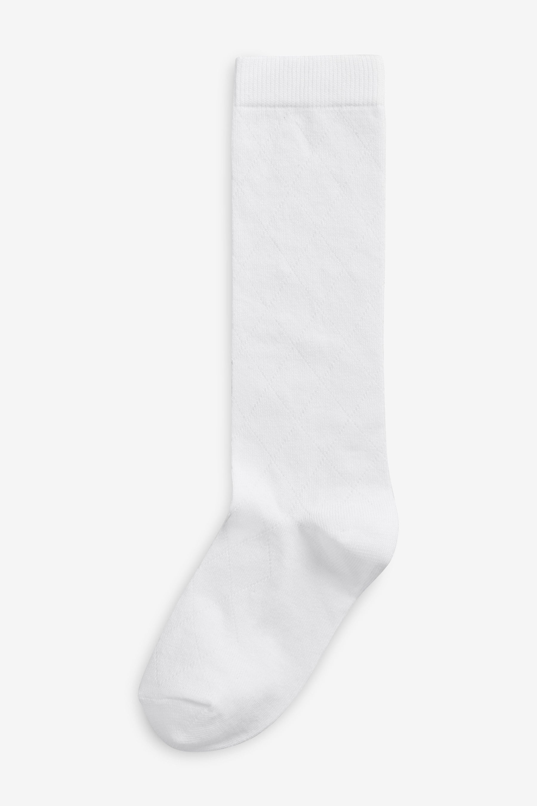 White Diamond 3 Pack Cotton Rich Knee High School Socks