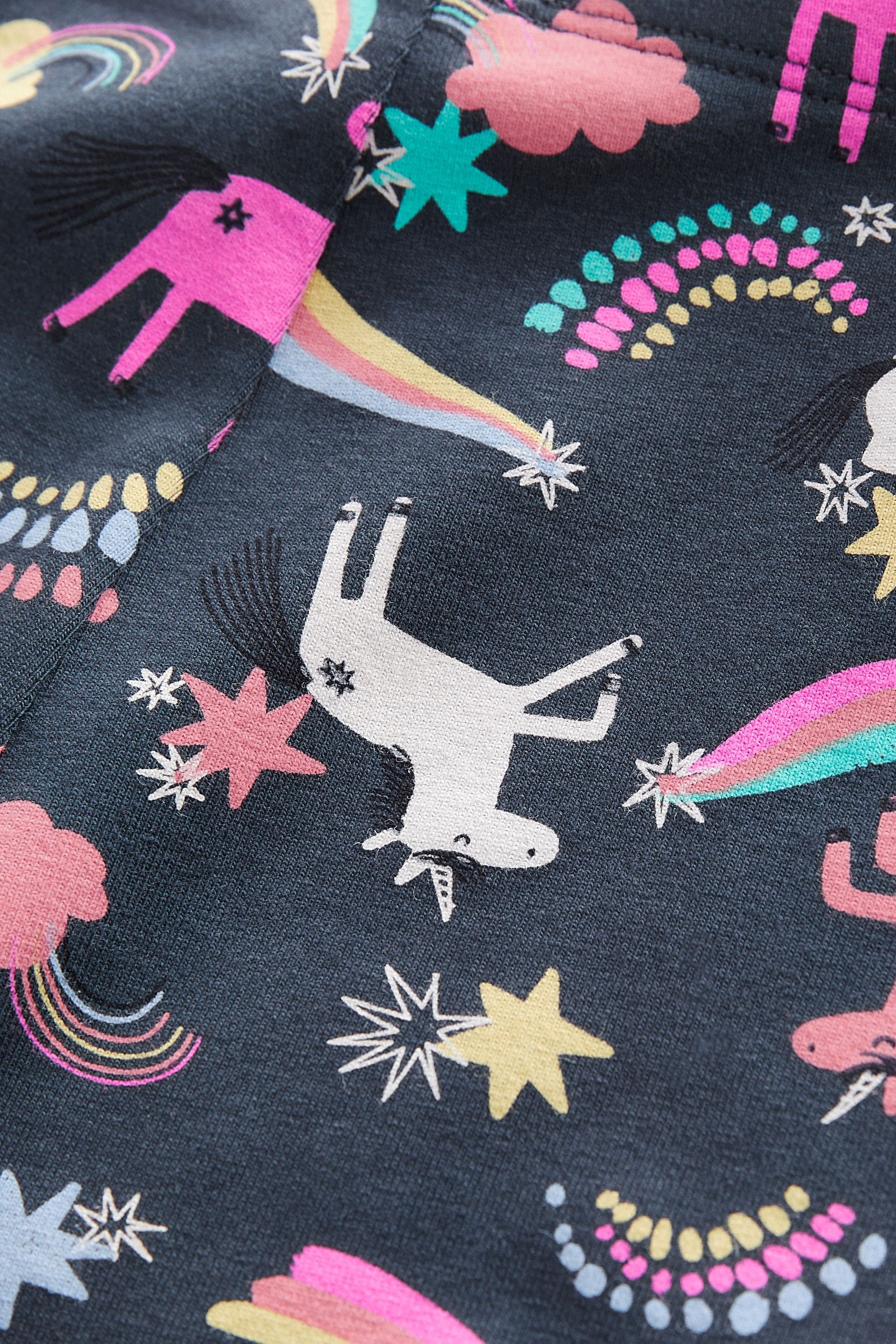 Navy Blue Rainbow/Unicorn Print Printed Leggings (3-16yrs)