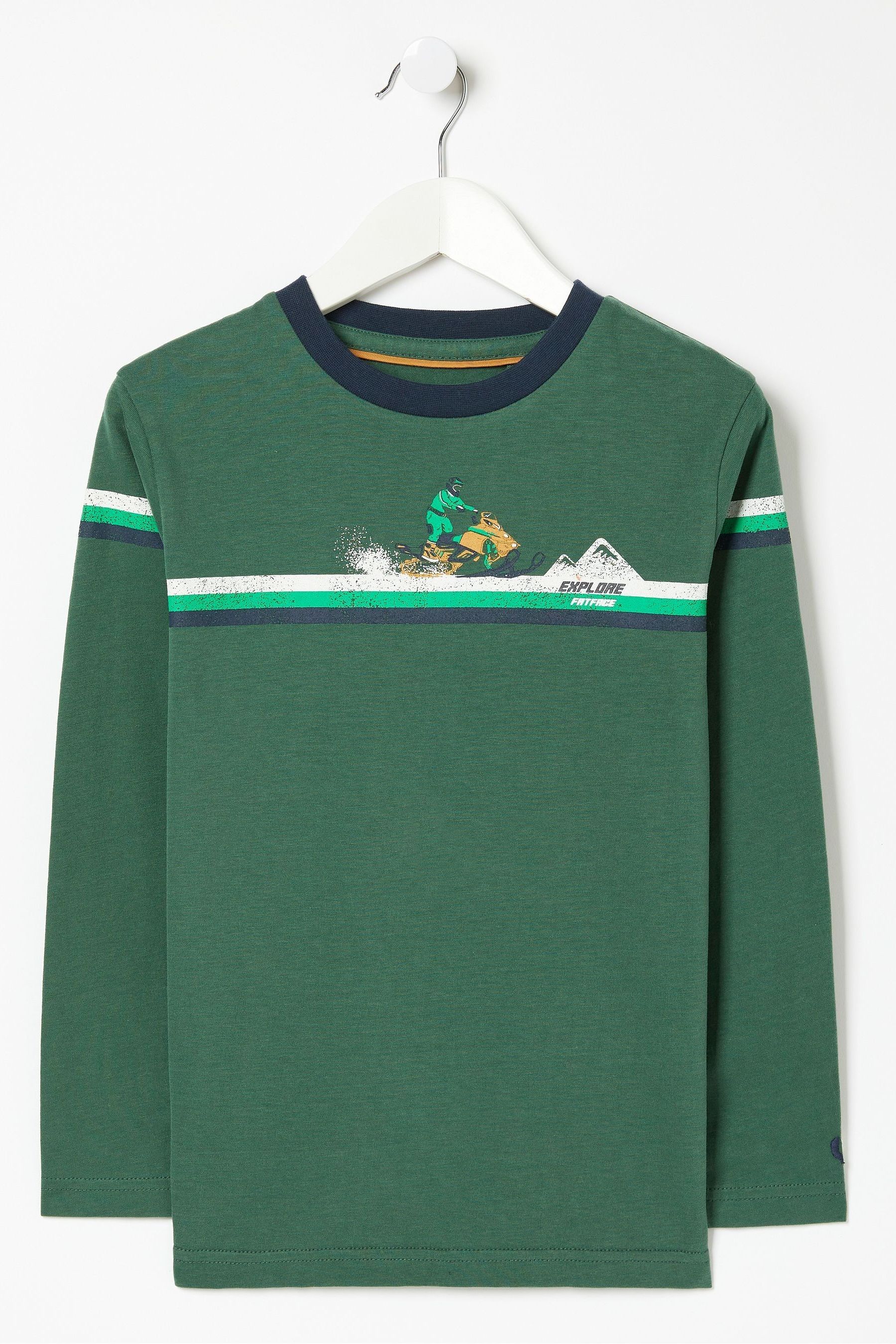 Green FatFace Ski Placement Graphic T-Shirt