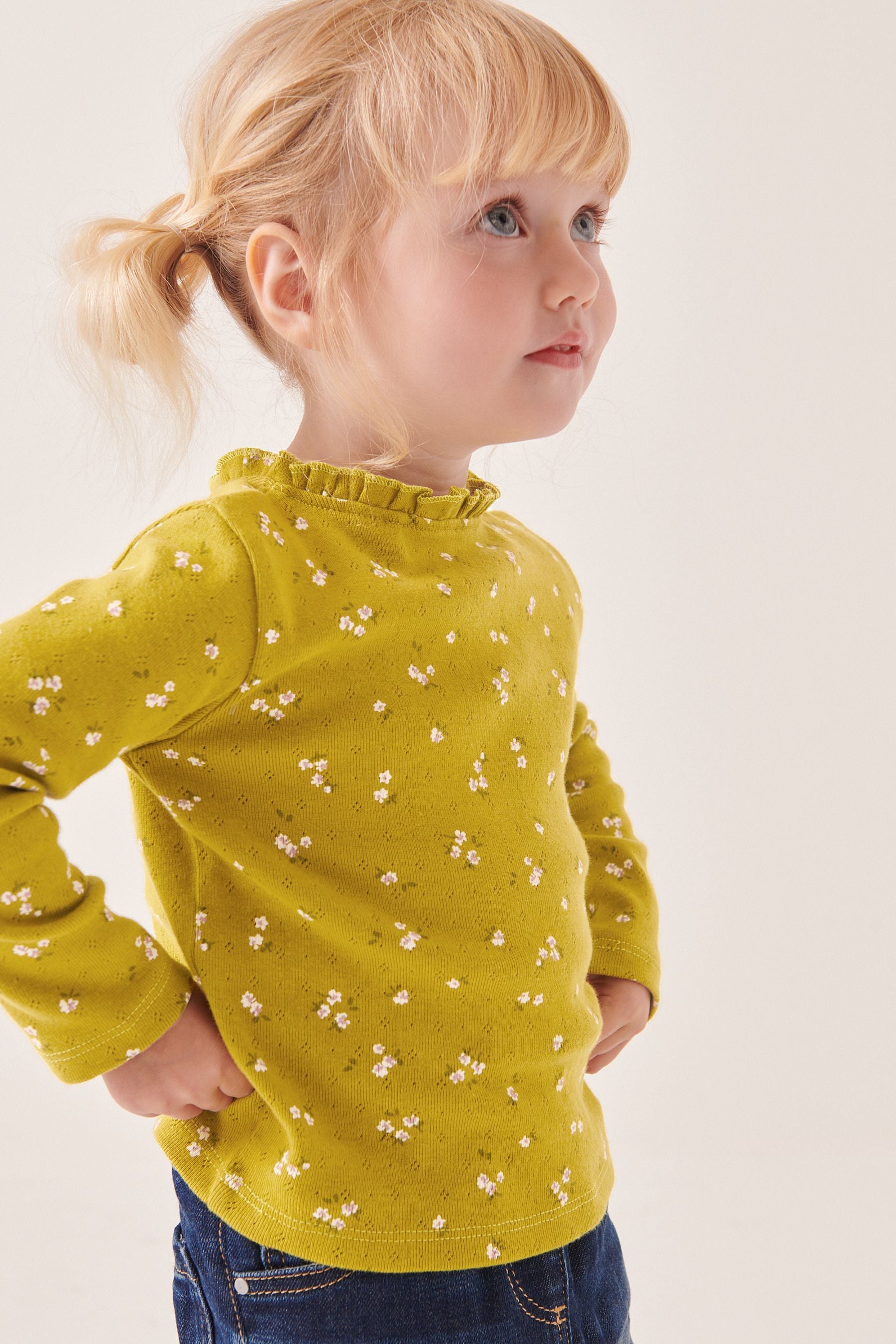 Green Brushed Pointelle Top (3mths-7yrs)