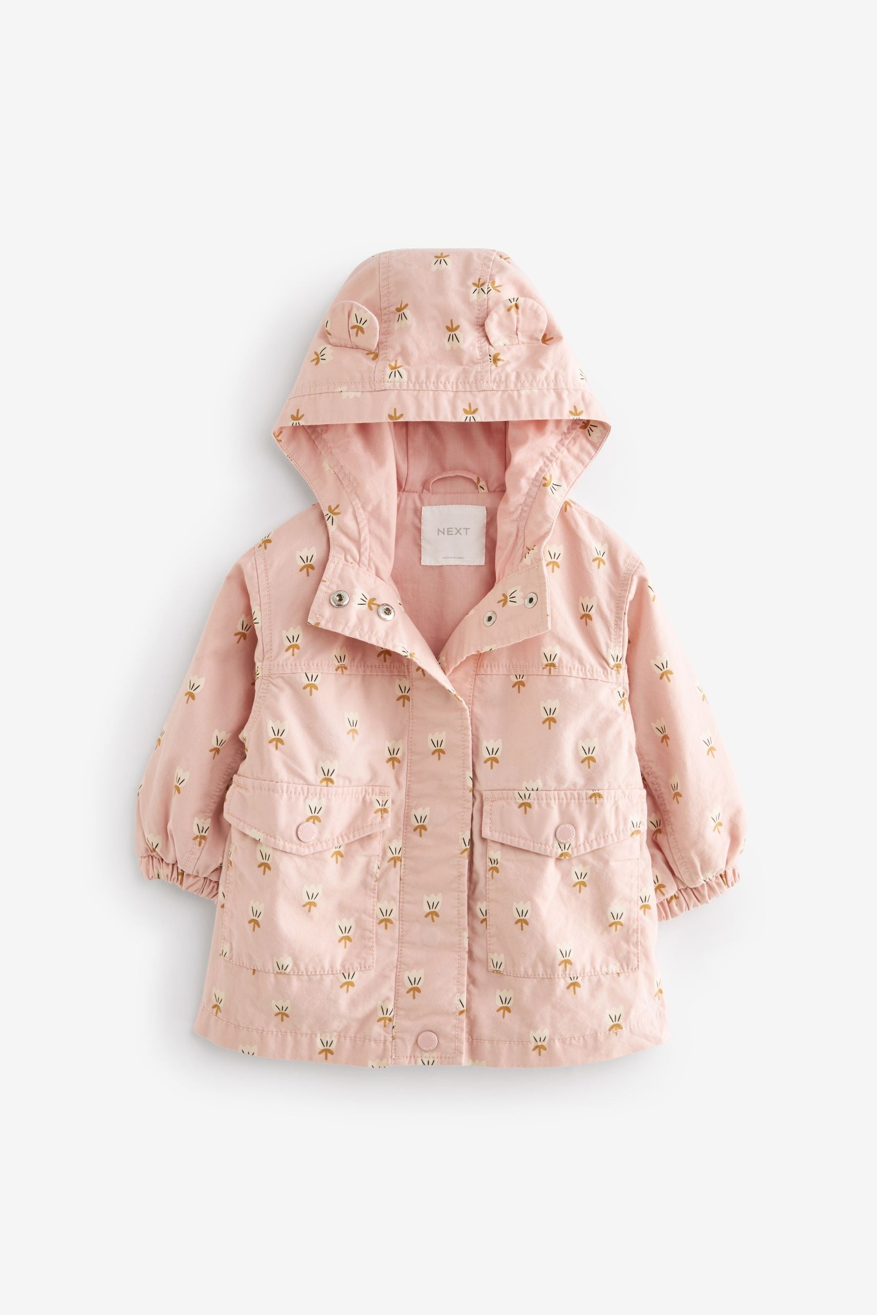 Pink Shower Resistant Cotton Trench Coat (3mths-7yrs)