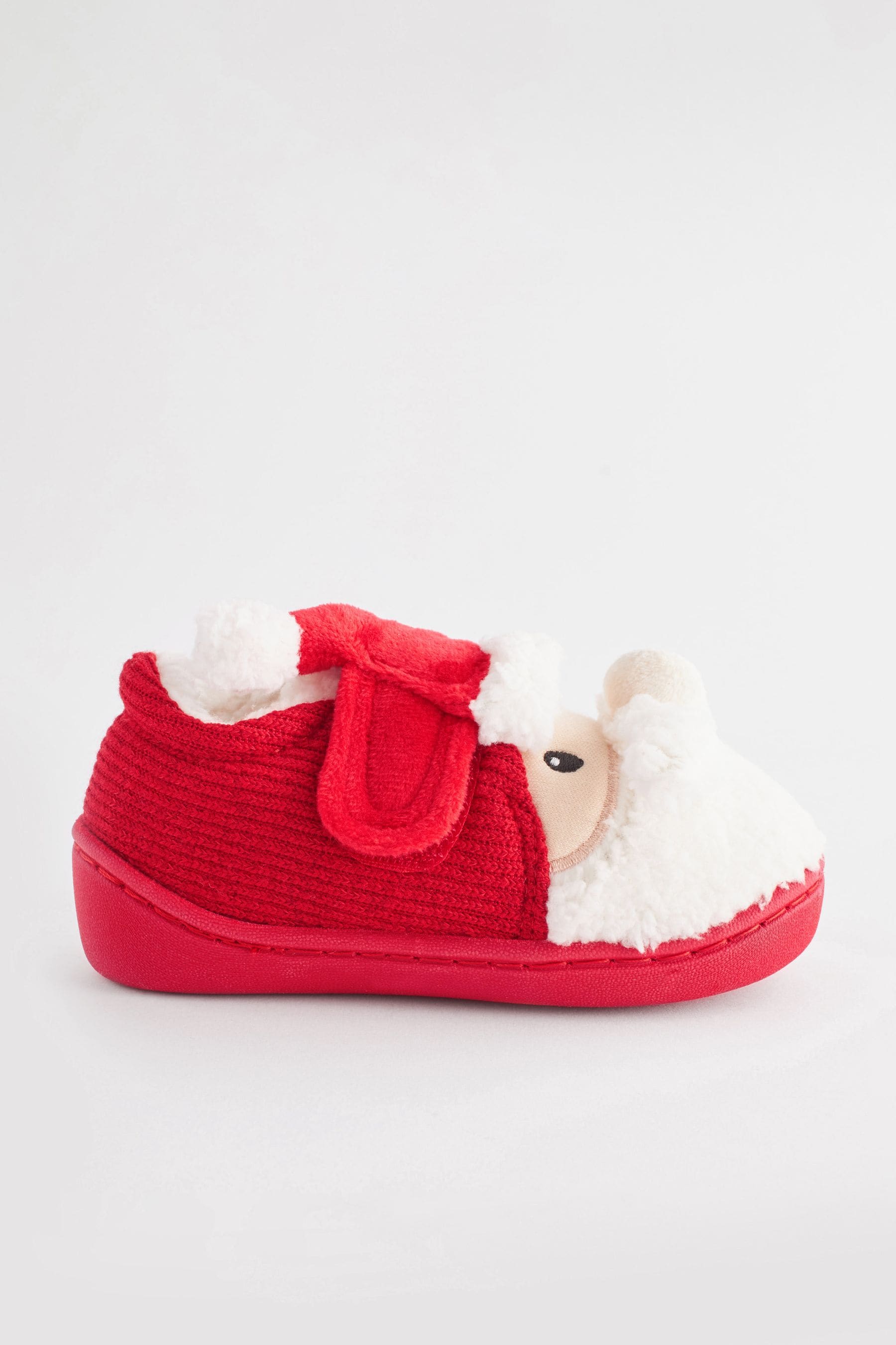 Red Santa Touch Fastening Cupsole Print Slippers