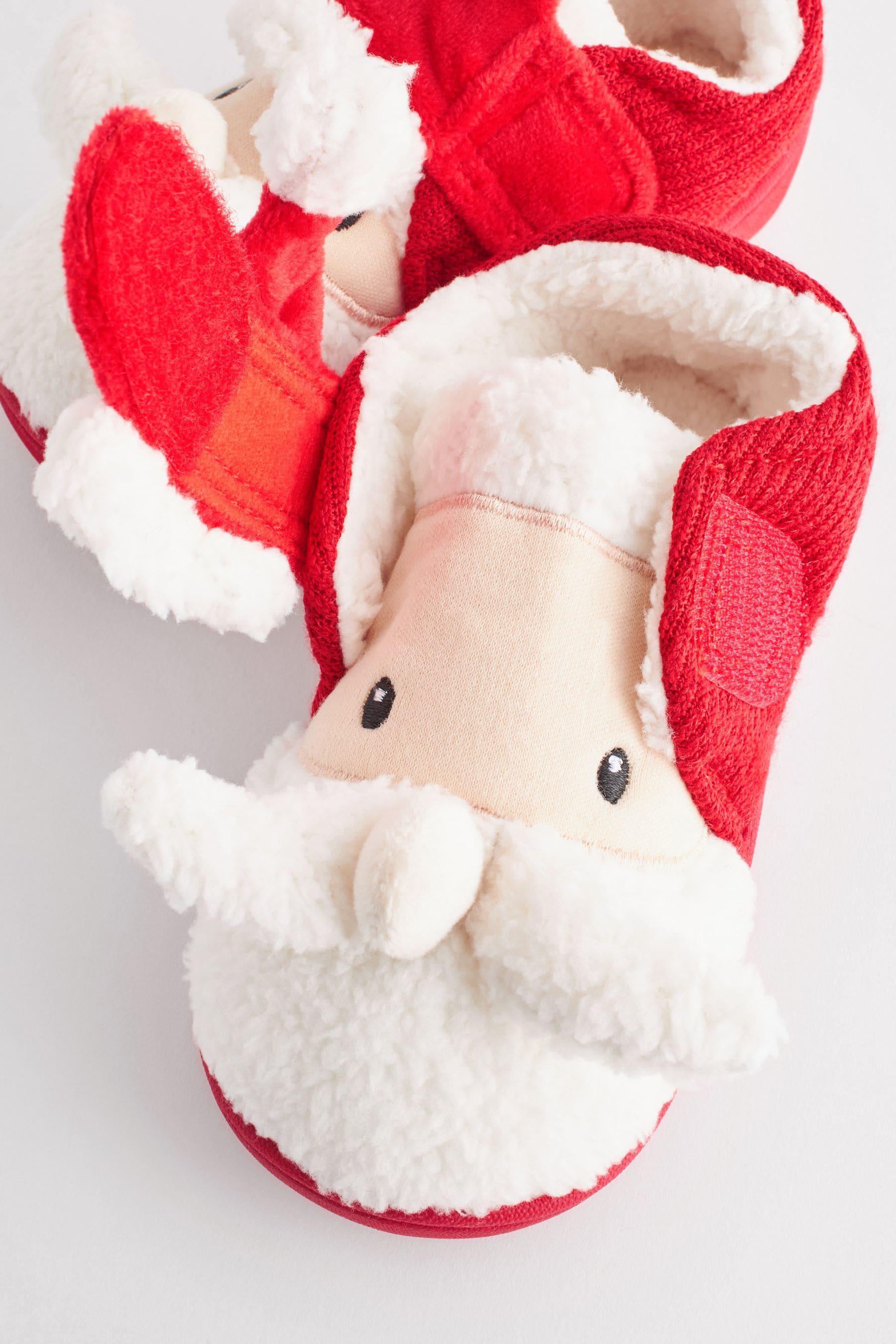 Red Santa Touch Fastening Cupsole Print Slippers