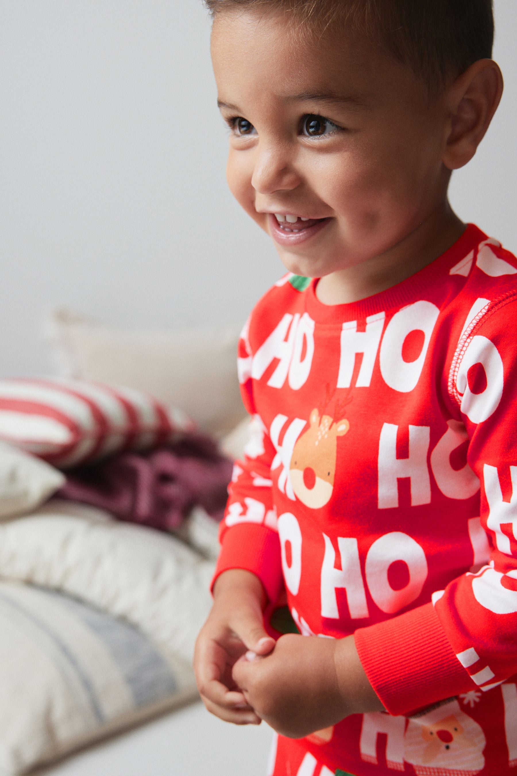 Red Christmas Printed Long Sleeve Snuggle Fit Pyjamas (9mths-16yrs)