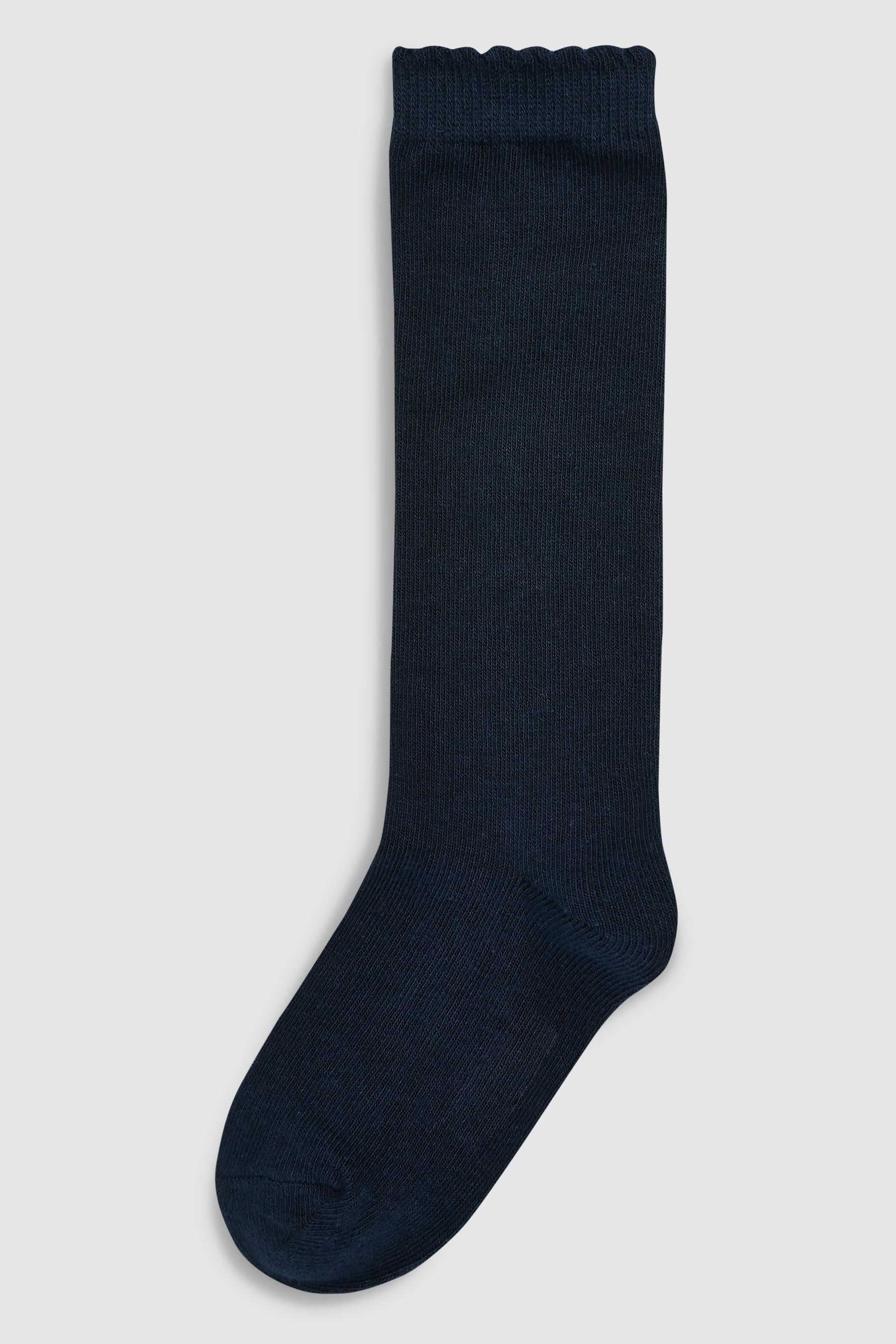 Navy Grey 3 Pack Cotton Rich Knee High School Socks