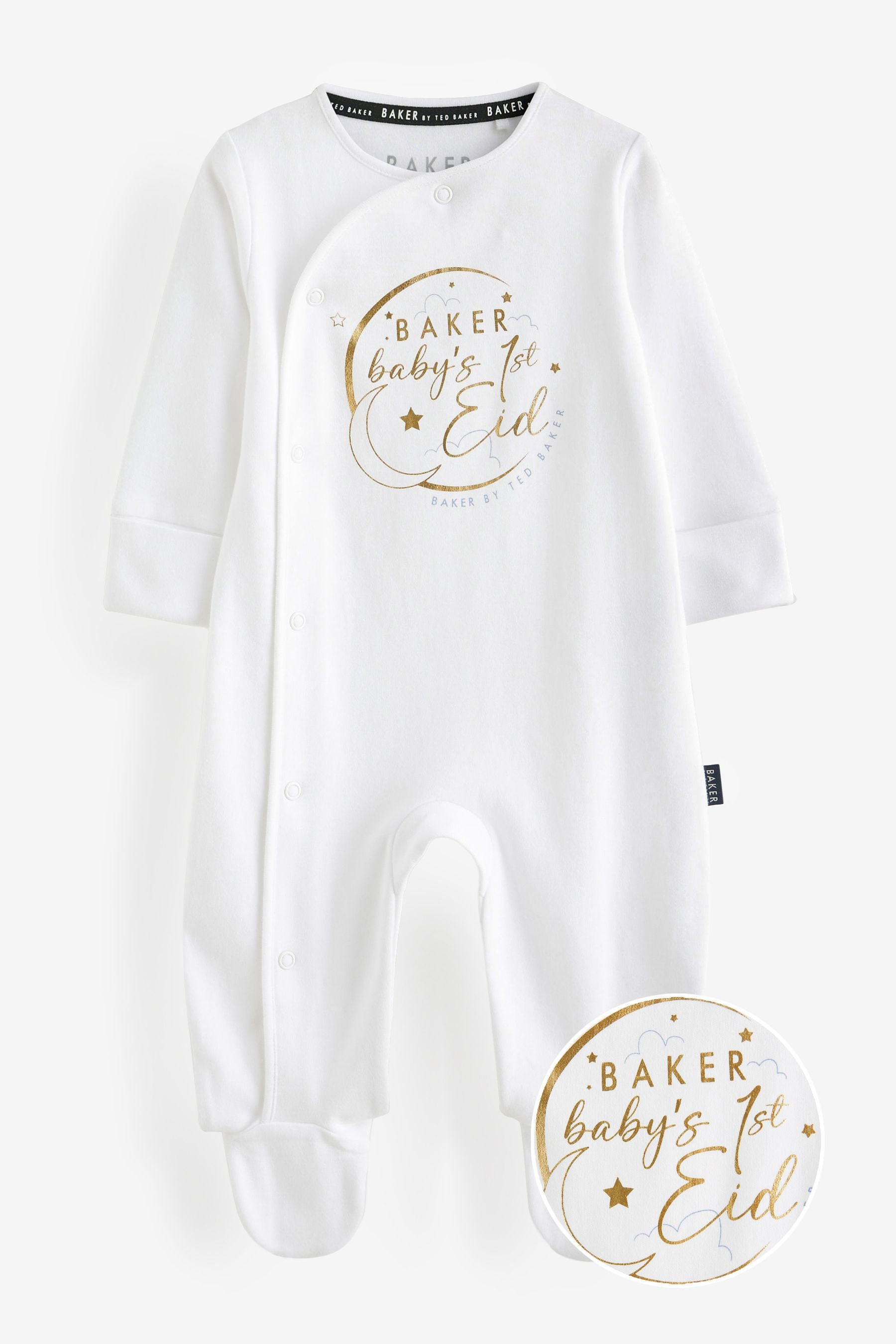 White Baker by Ted Baker Baby First Eid Cotton Sleepsuit