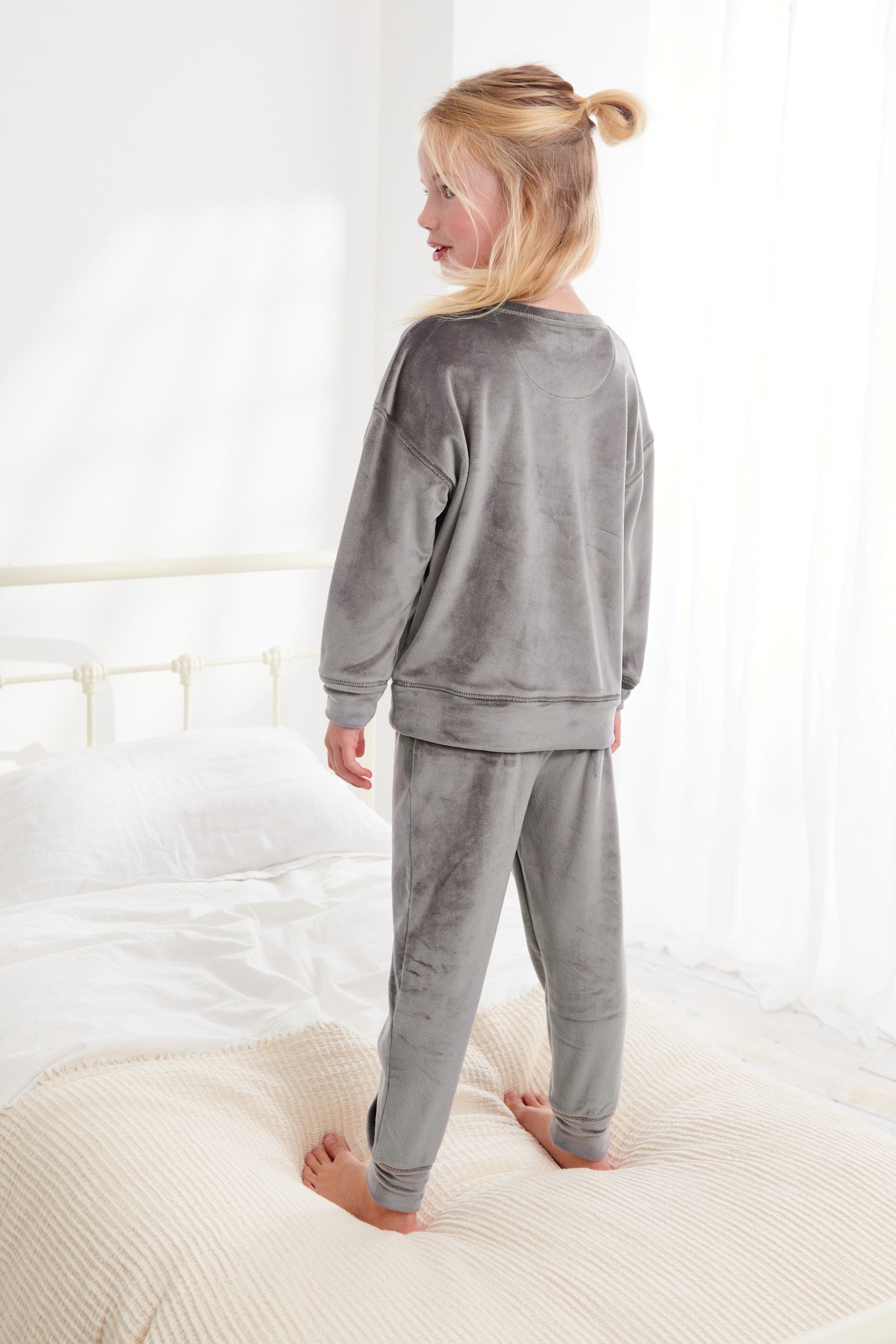 Grey Velour Lounge Set (3-16yrs)