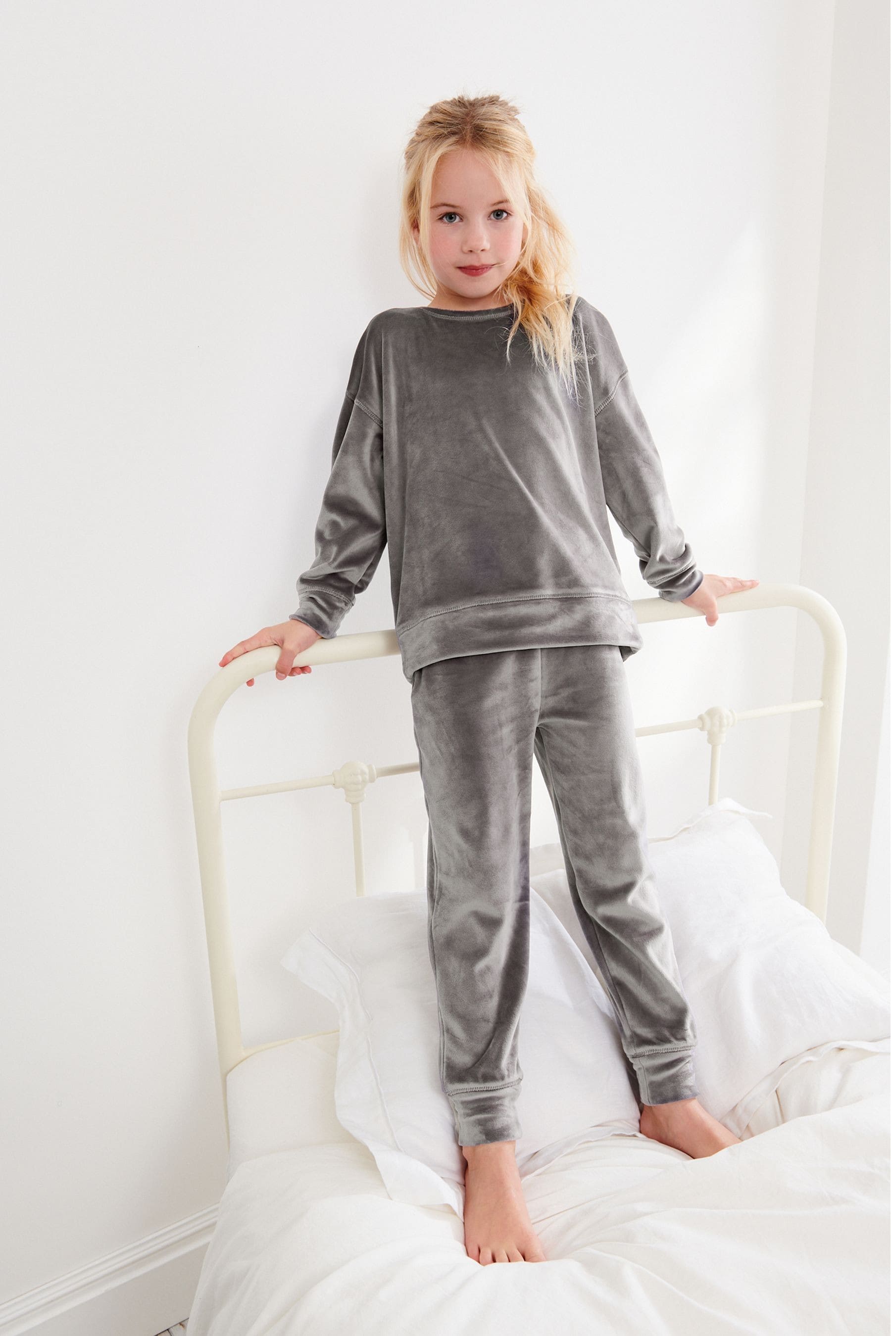 Grey Velour Lounge Set (3-16yrs)