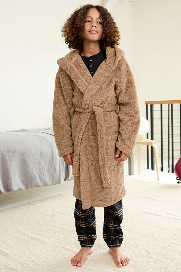 Brown Fleece Dressing Gown (2-16yrs)