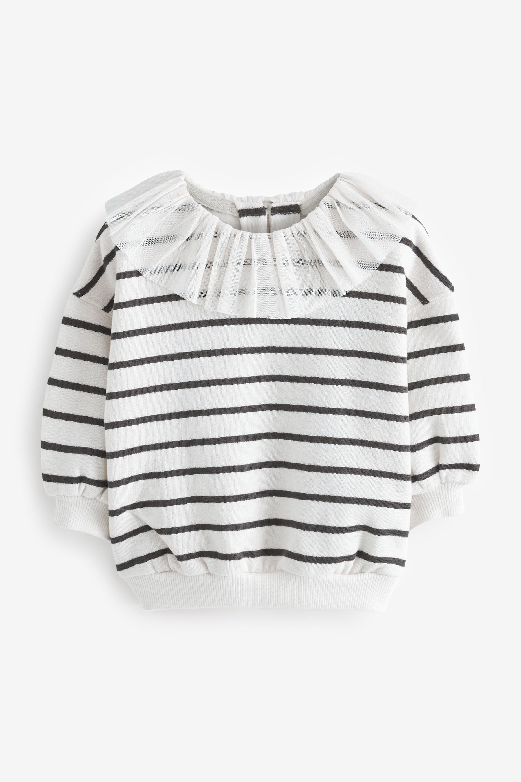 Black & White Collared Sweatshirt (3mths-7yrs)