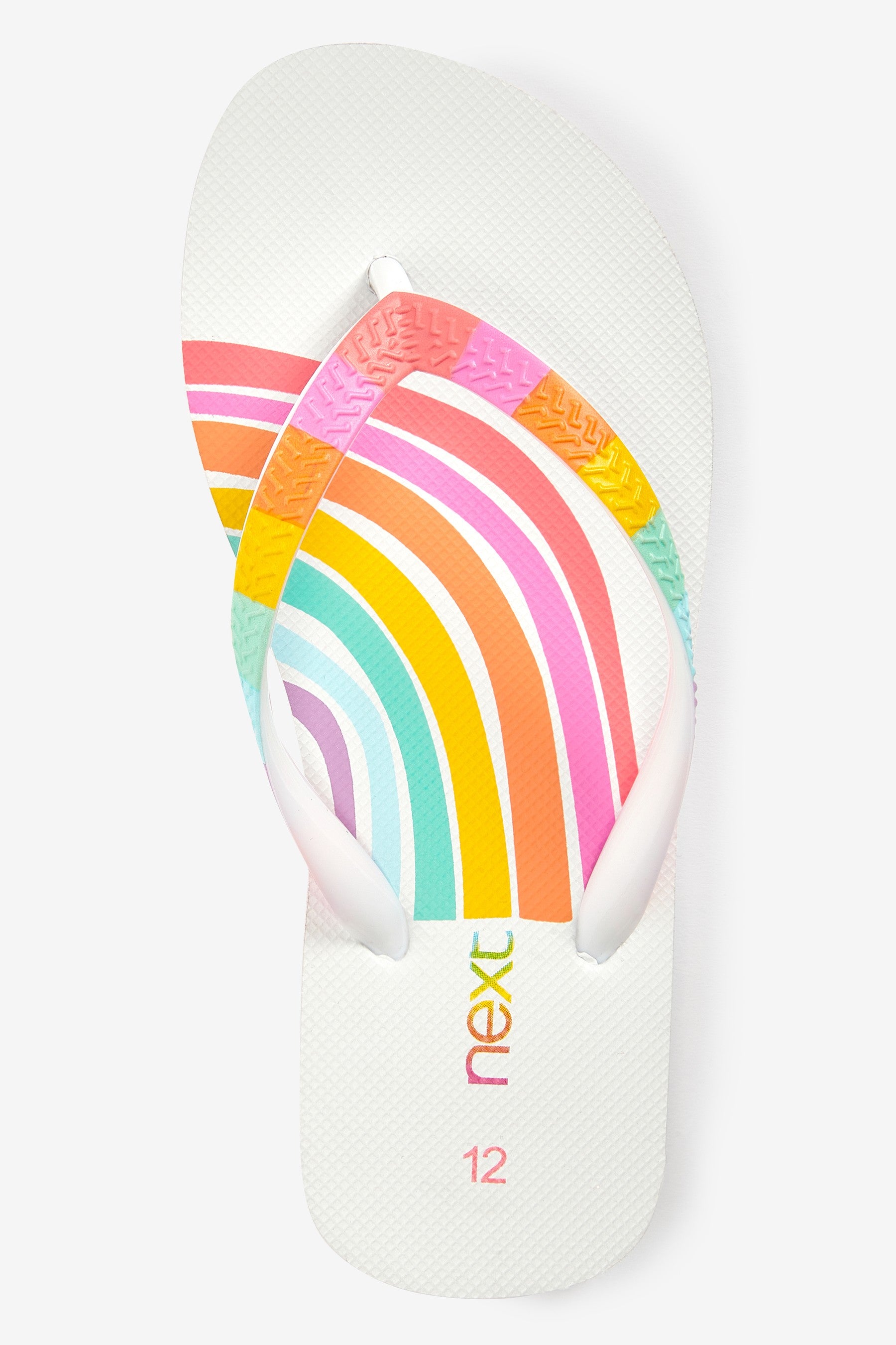 White/Rainbow Flip Flops