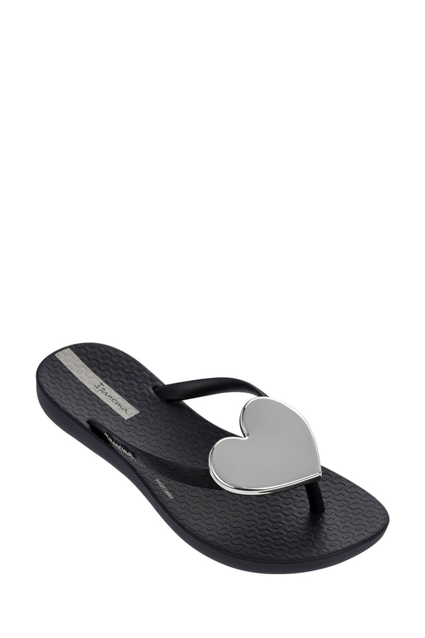 Black Ipanema Heart Flip Flops