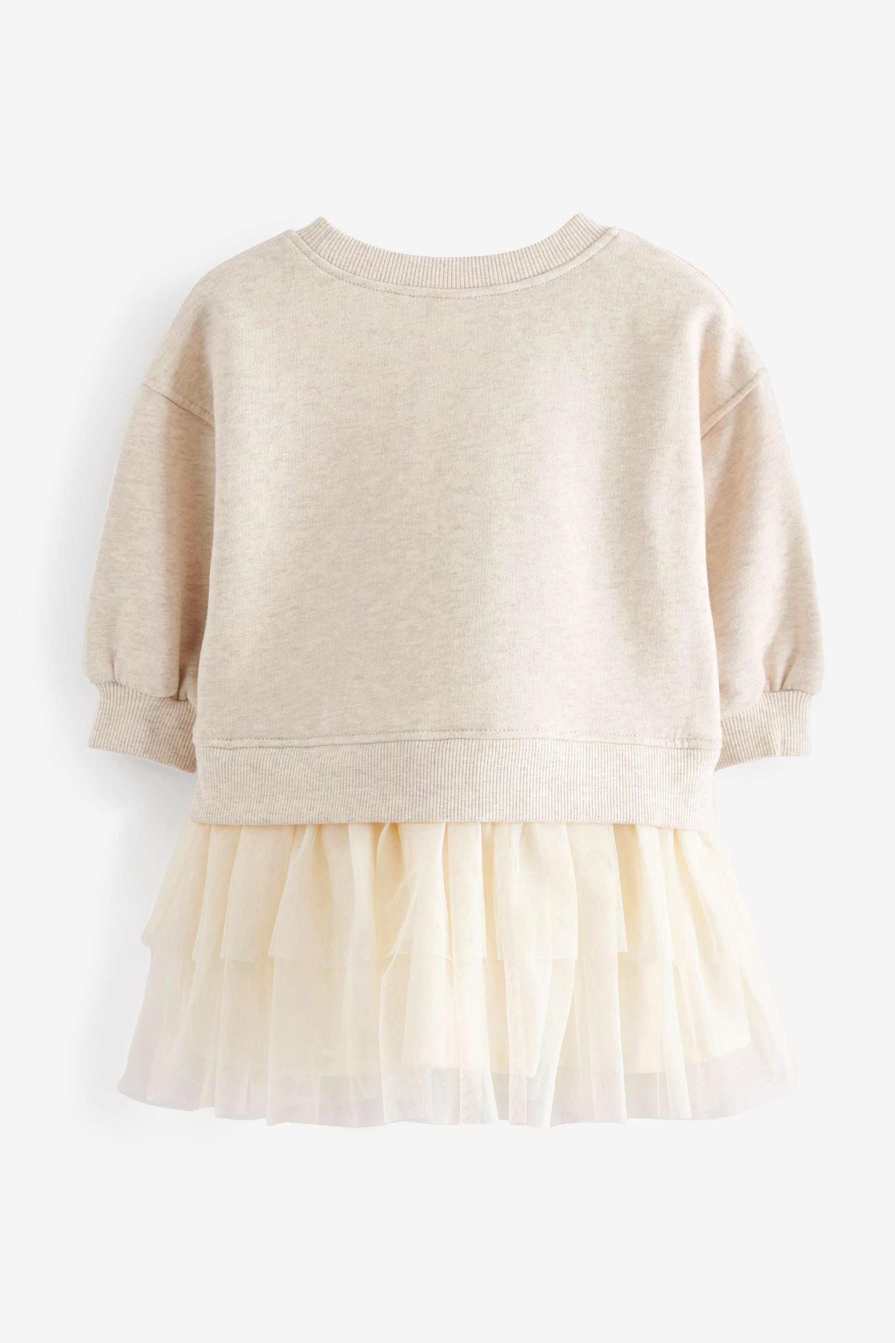 Cream Sweat Mesh Dress (3mths-7yrs)