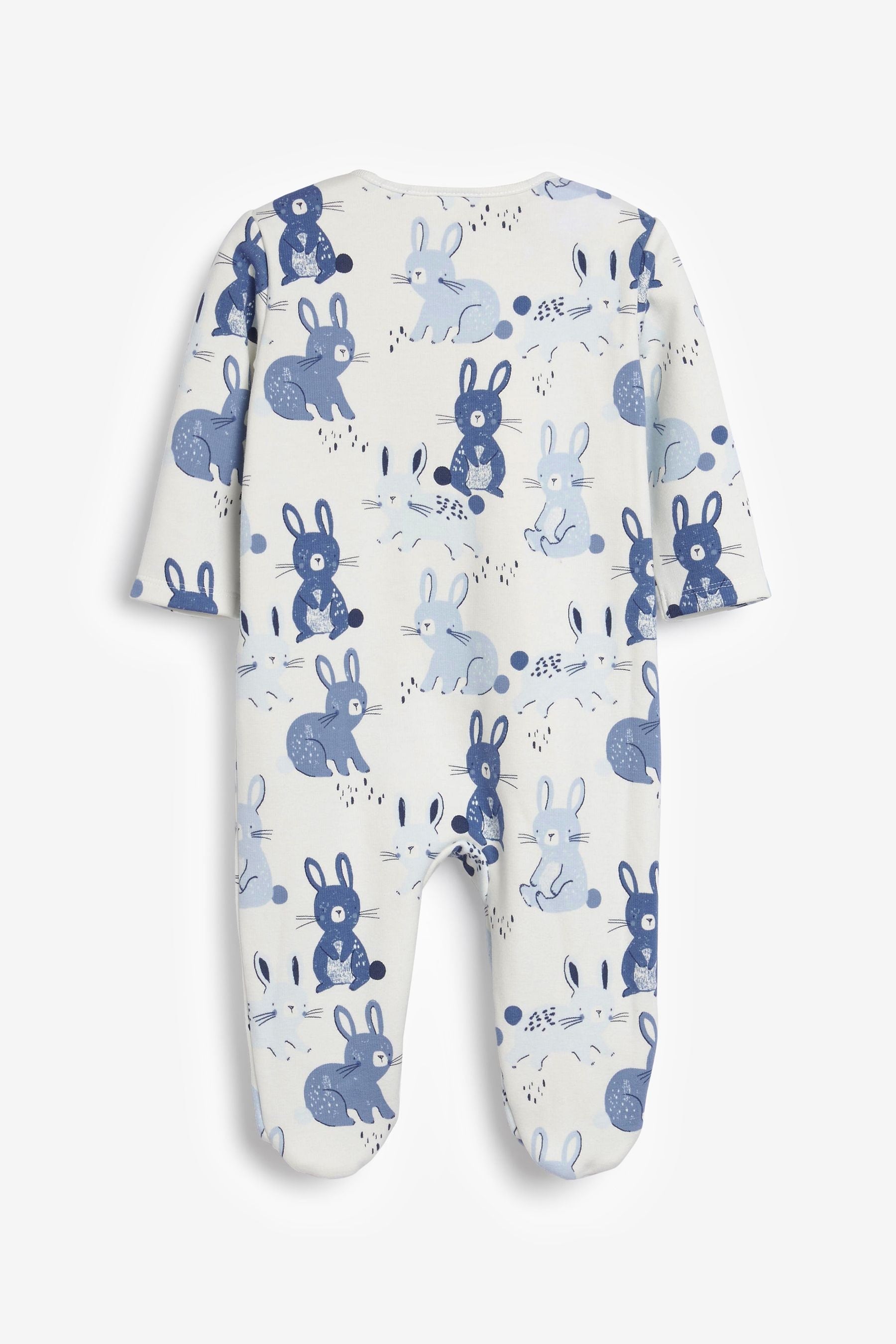 Blue Bunny Wrap Baby Fleece Lined Sleepsuit