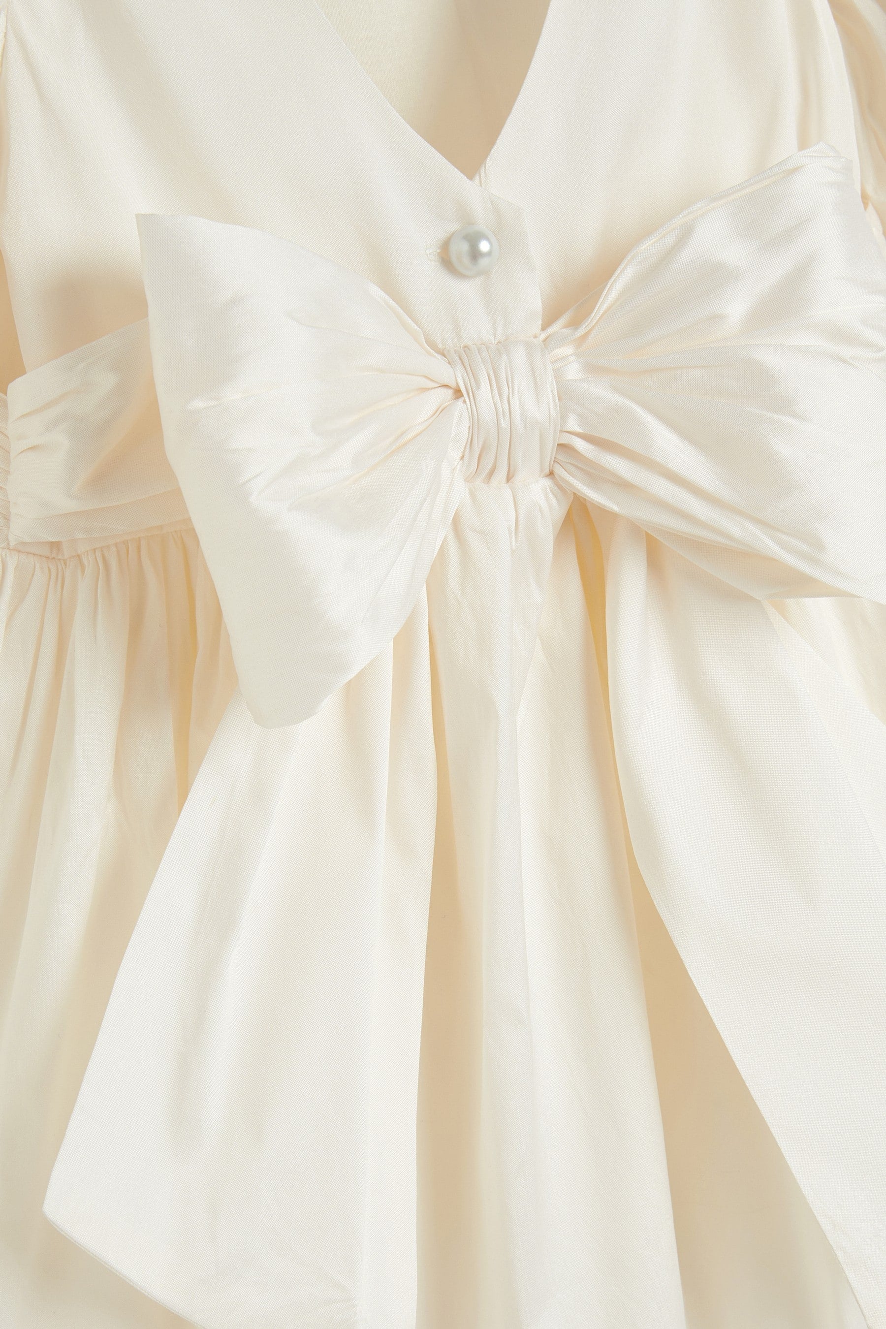 Ivory Taffeta Flower Girl Bow Dress (3mths-8yrs)