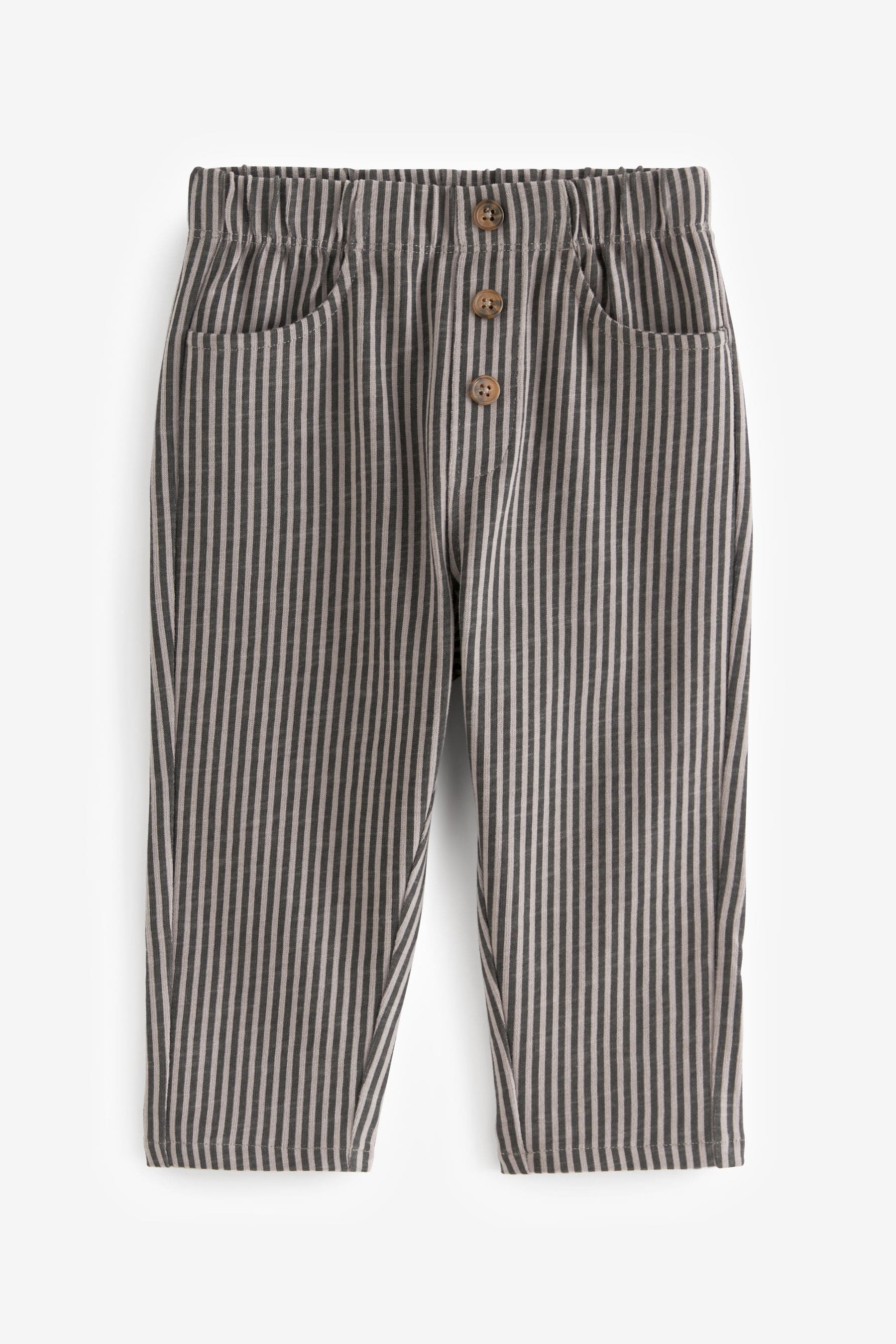 Navy/Cream Lightweight Stripe Jersey Joggers (3mths-7yrs)