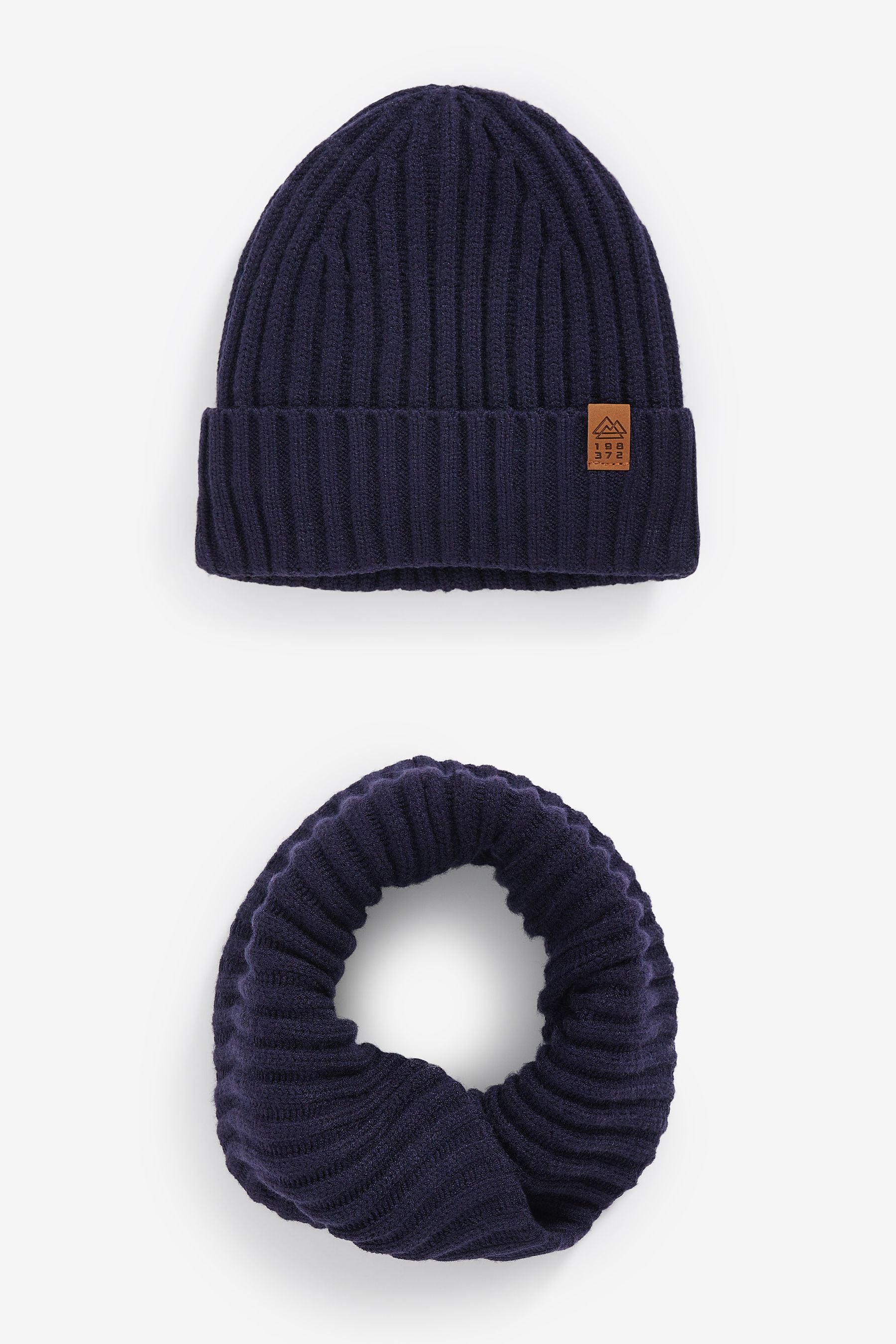 Navy Blue Knitted Snood and Hat Set (1-16yrs)