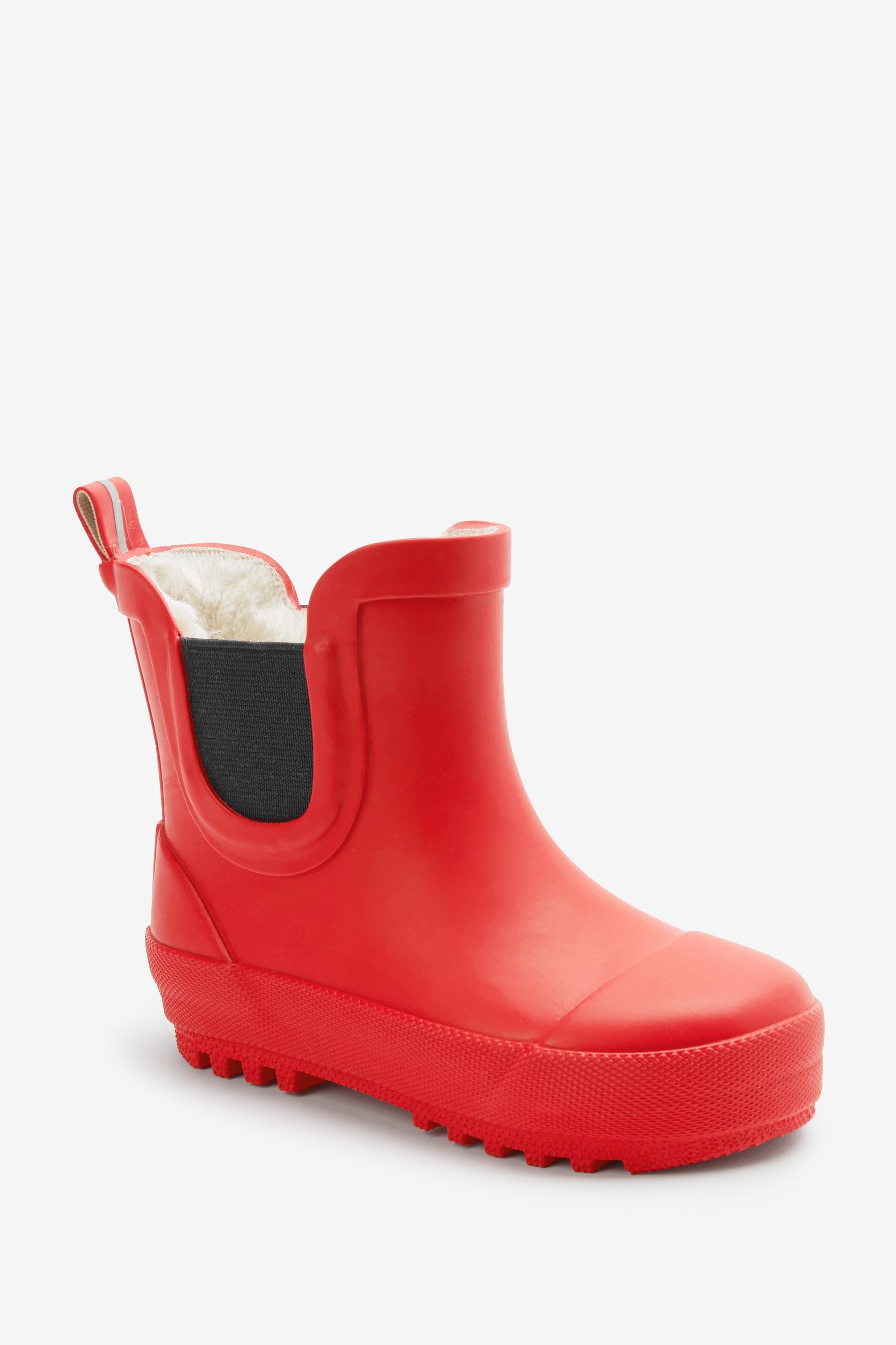 Red Warm Lined Ankle Wellies