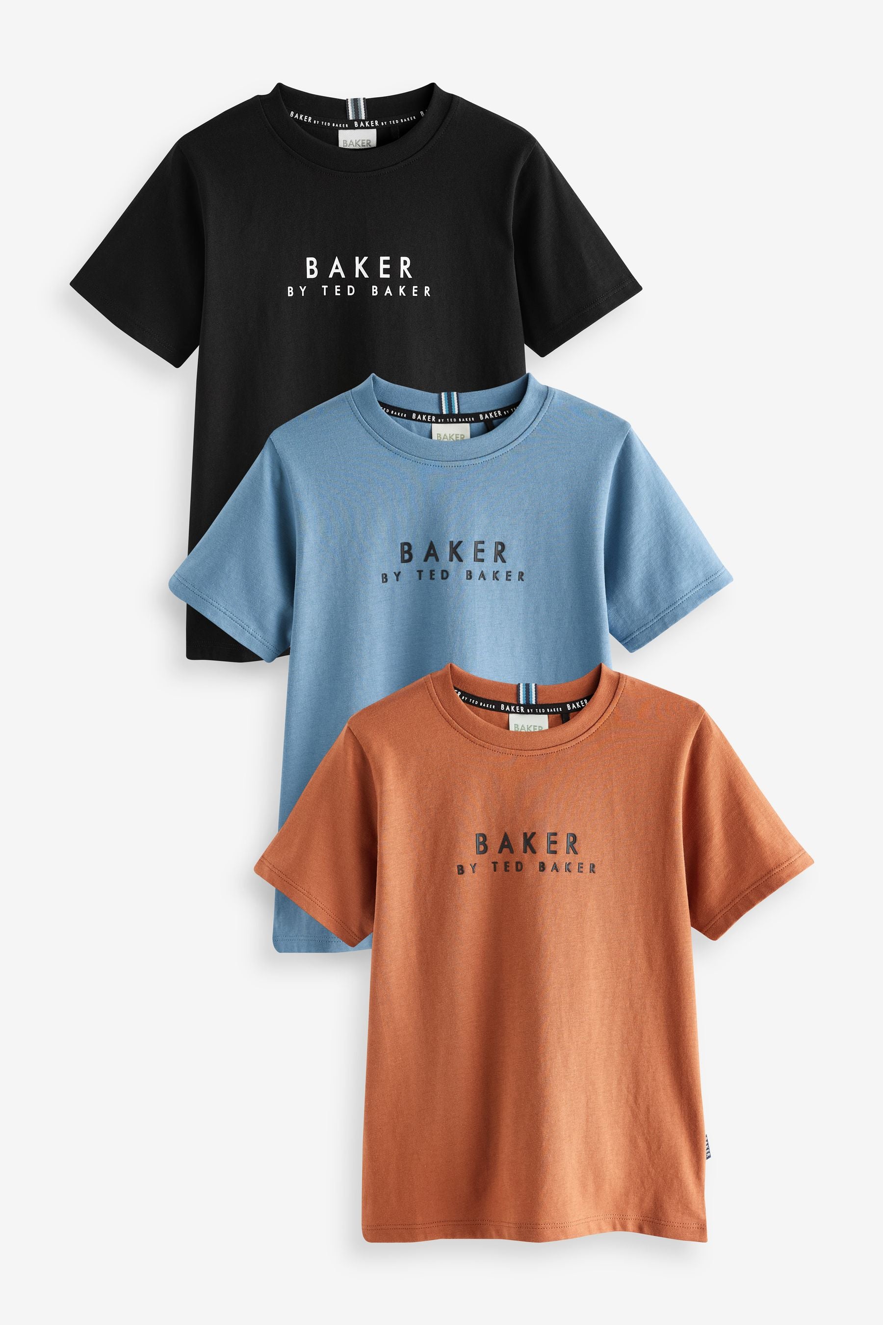 Rust/Blue/Black Baker by Ted Baker T-Shirts 3 Pack