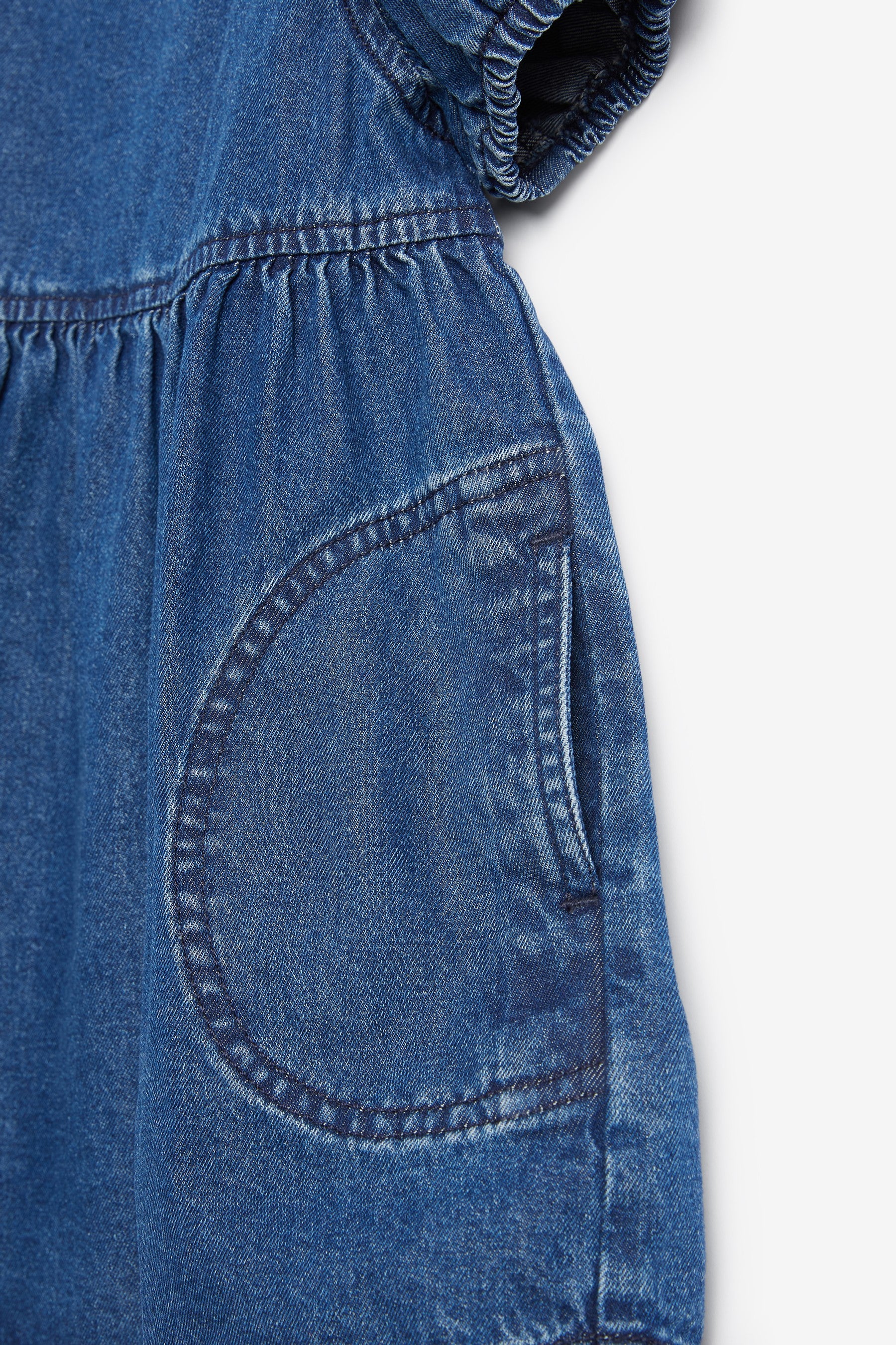 Mid Wash Puff Sleeve Denim Dress (3mths-8yrs)