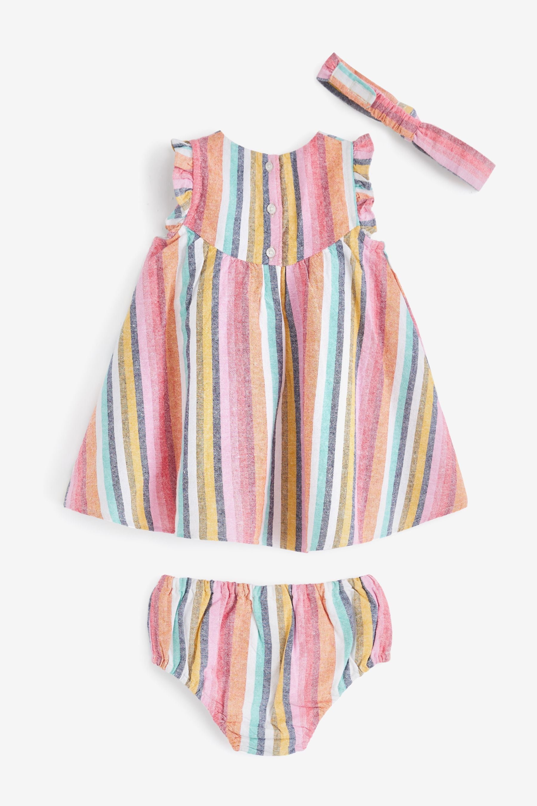 Stripe Baby Dress & Headband With Fluro Trim (0mths-2yrs)