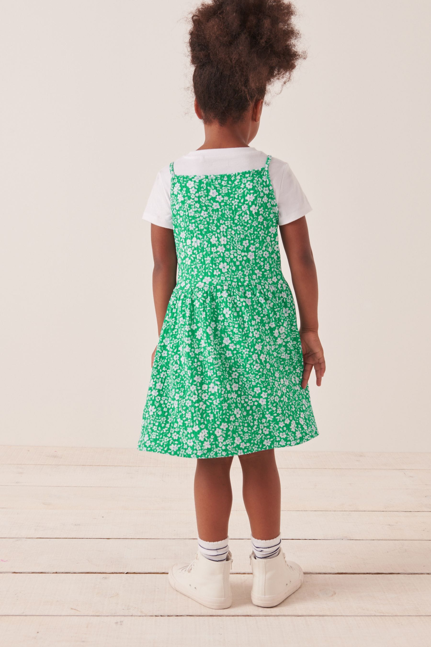 Floral 2-In-1 Crinkle Jersey Dress and T-Shirt Set (3-16yrs)