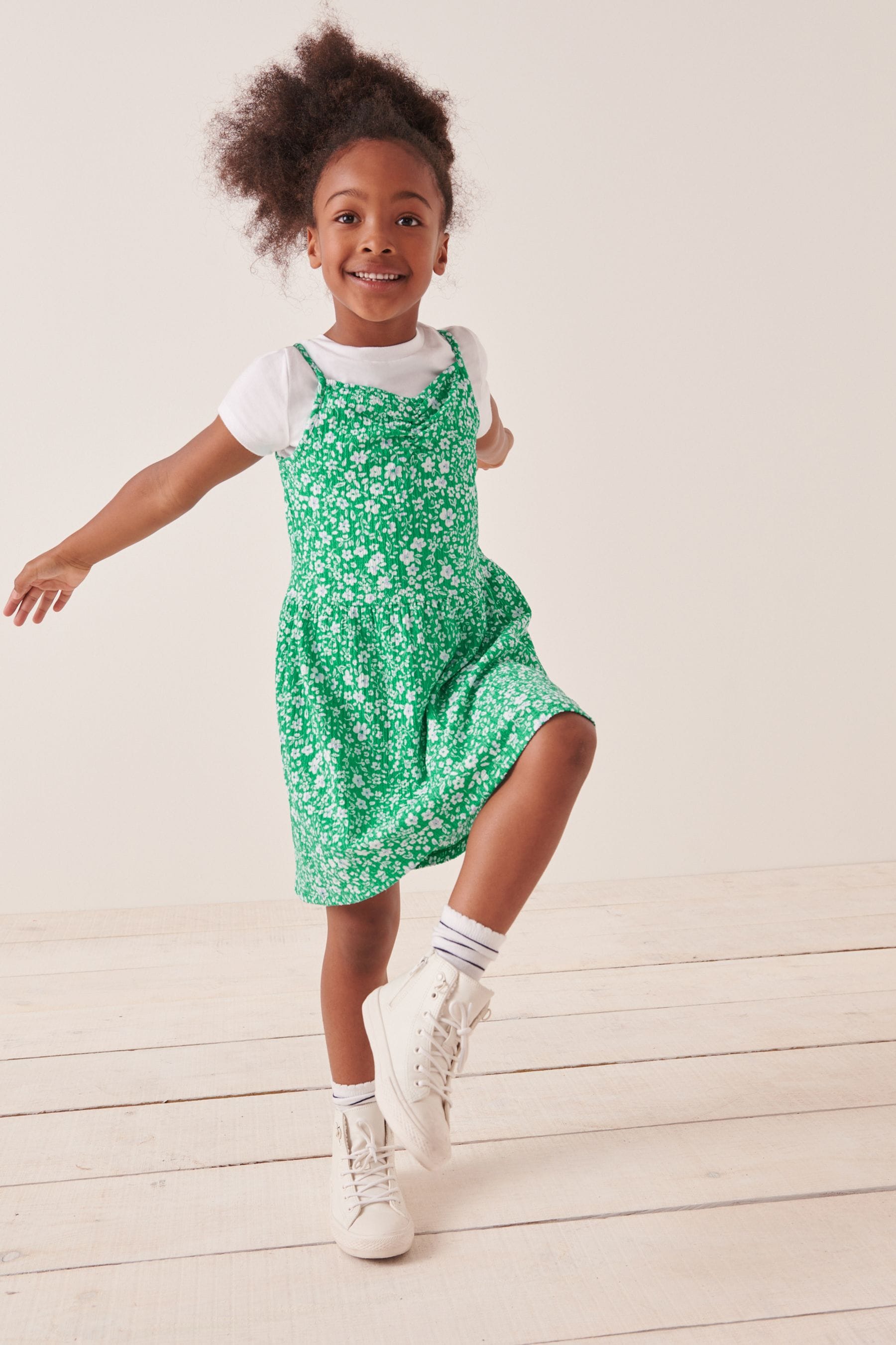 Floral 2-In-1 Crinkle Jersey Dress and T-Shirt Set (3-16yrs)