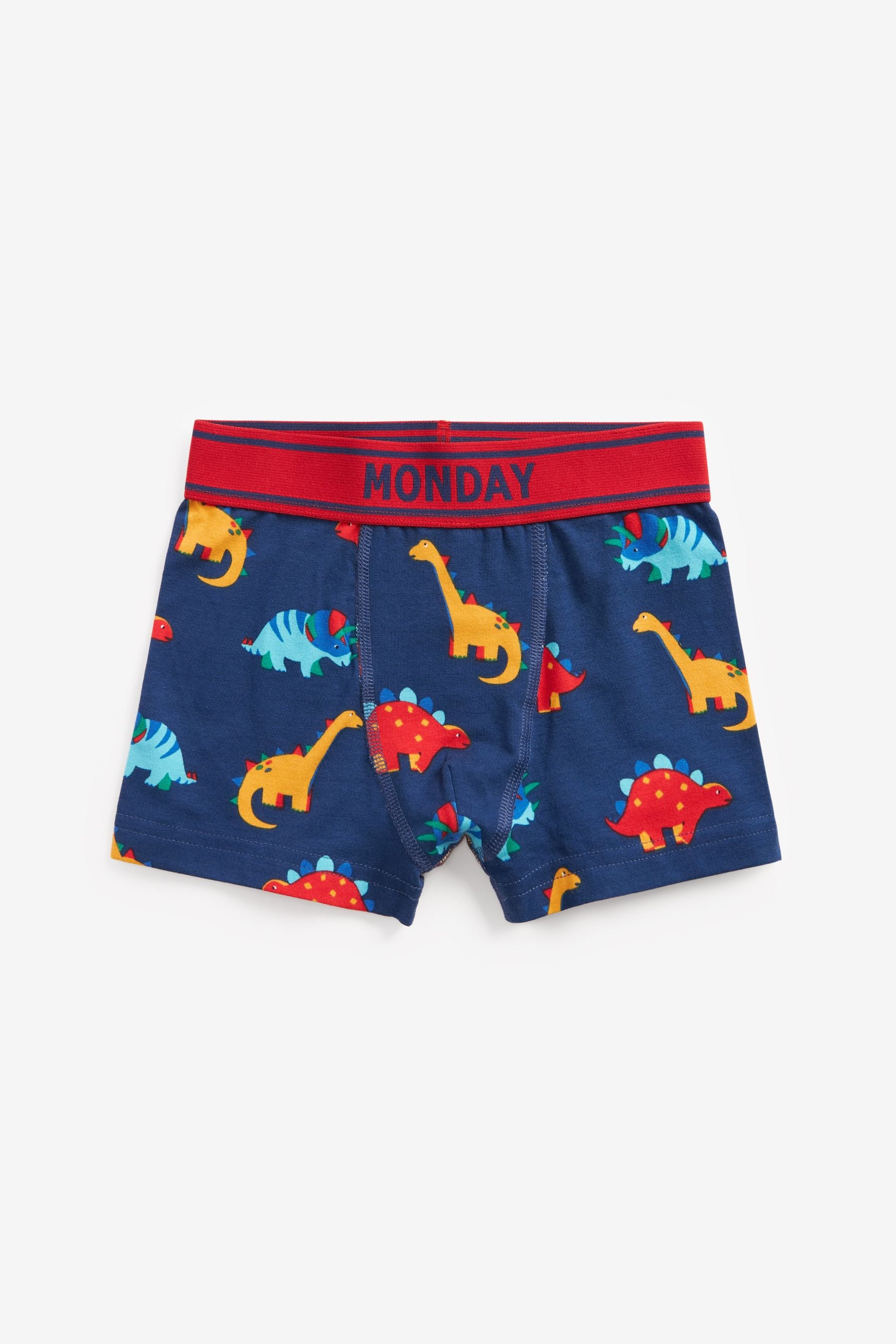 Navy/Green/Red Dino 7 Pack Trunks (2-12yrs)