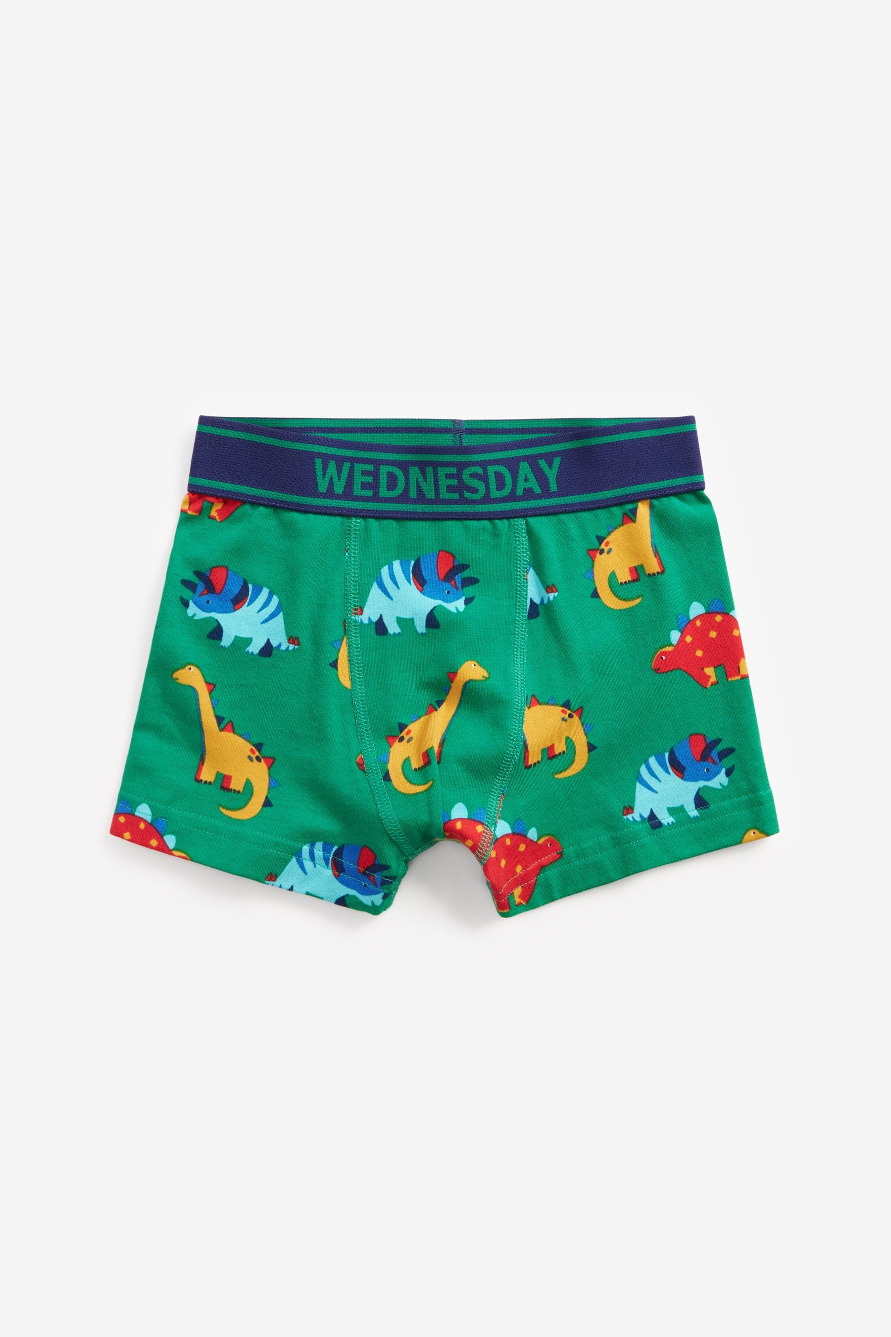 Navy/Green/Red Dino 7 Pack Trunks (2-12yrs)