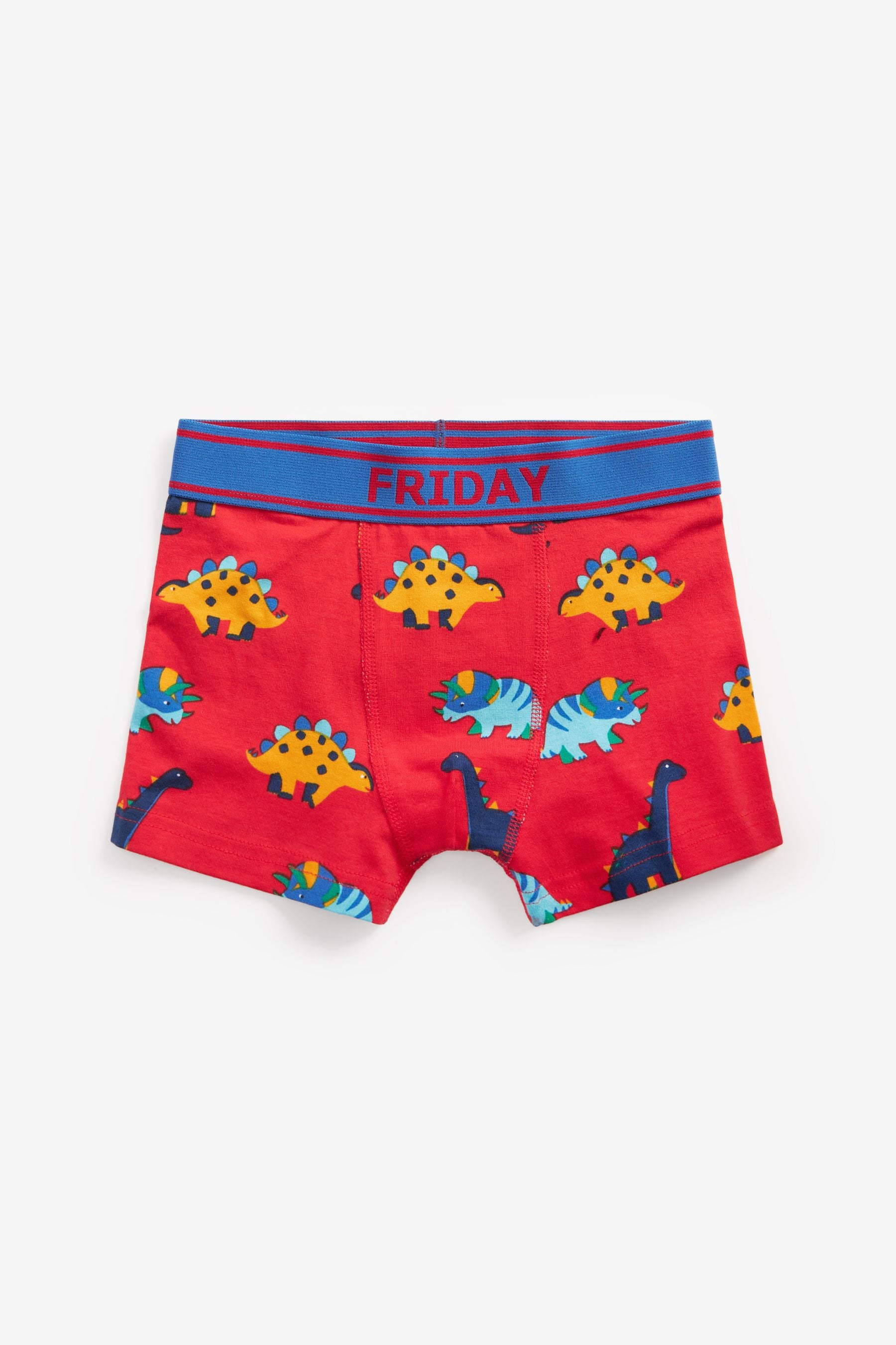 Navy/Green/Red Dino 7 Pack Trunks (2-12yrs)