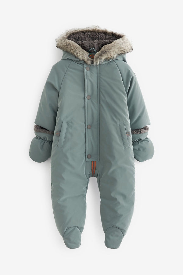 Green FatFace Baby Snowsuit