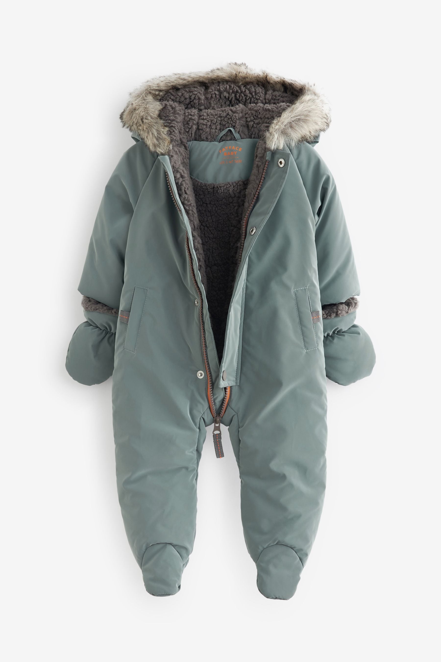 Green FatFace Baby Snowsuit